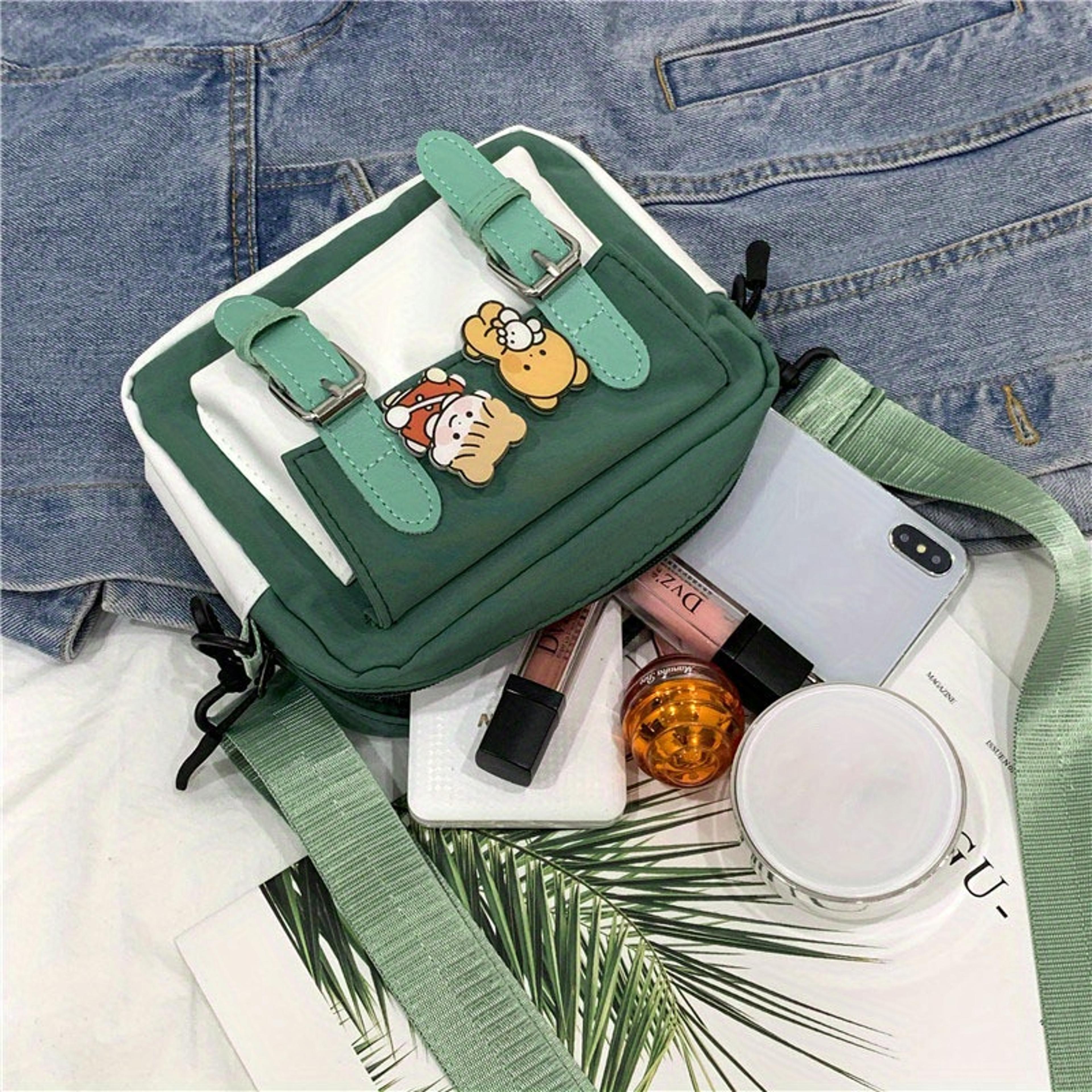 Cute Nylon Shoulder Bag For Women Harajuku Style Casual Messenger Bag With Badge 5