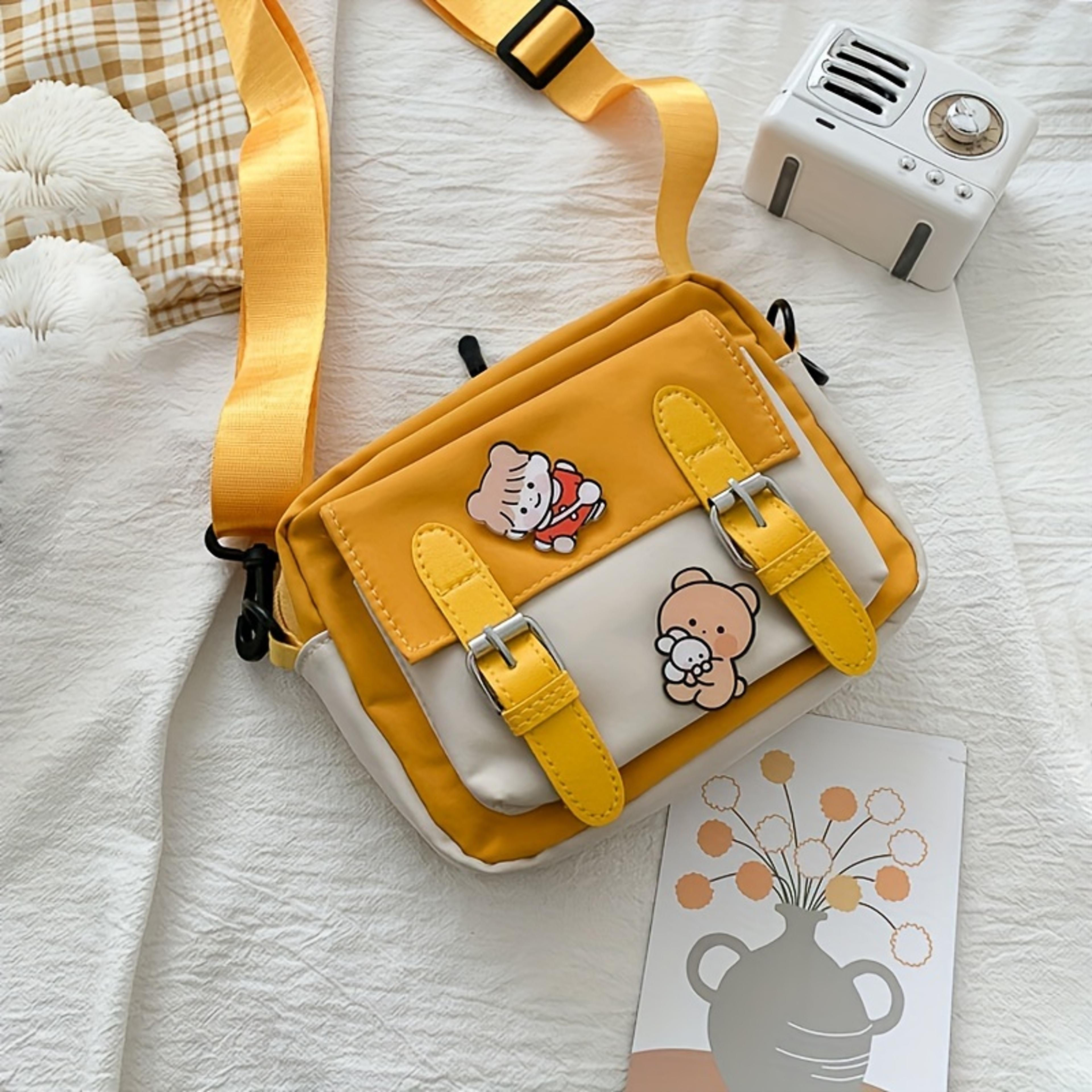 Cute Nylon Shoulder Bag For Women Harajuku Style Casual Messenger Bag With Badge 9