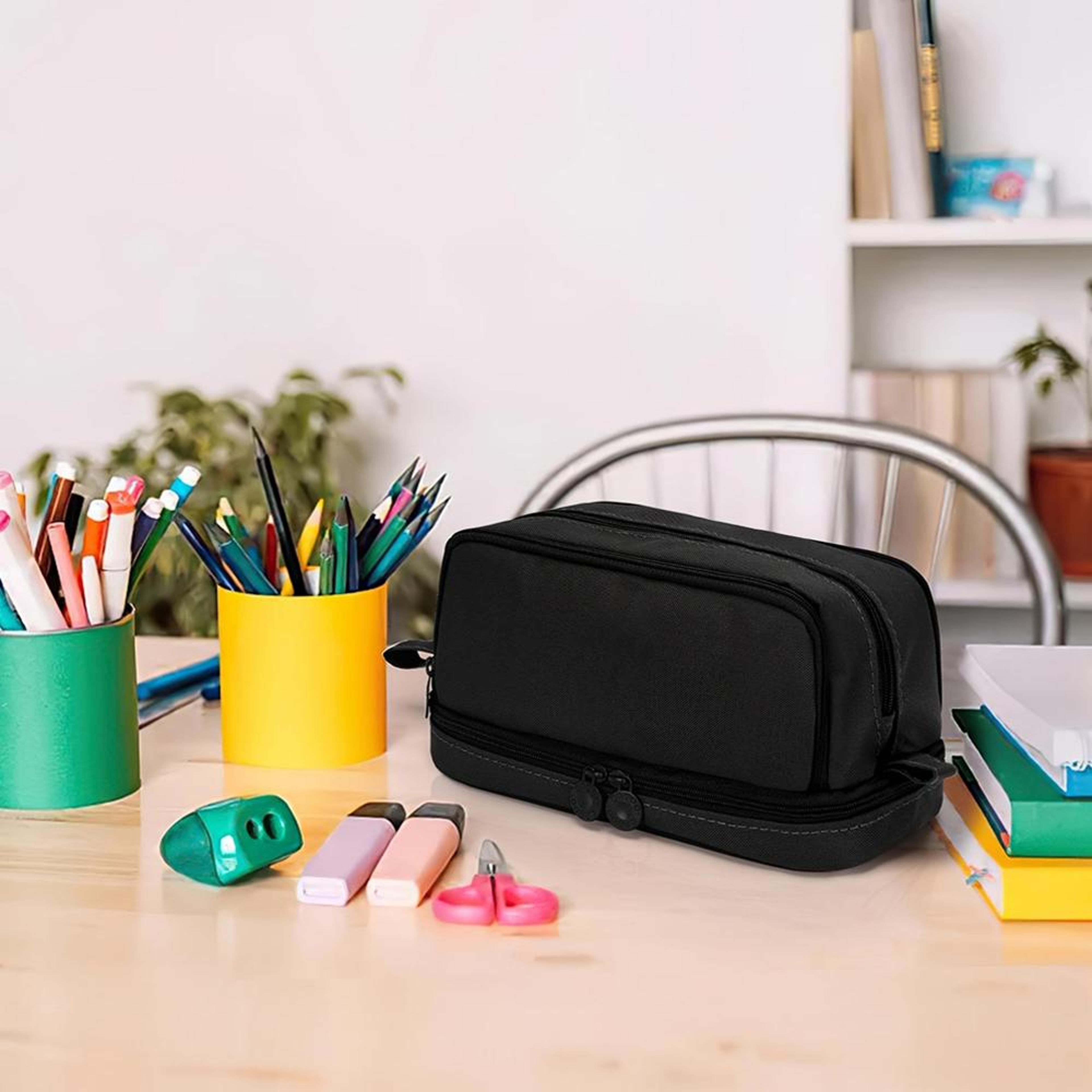 Large Capacity Multi Compartment Pencil Case With Portable Handle 4