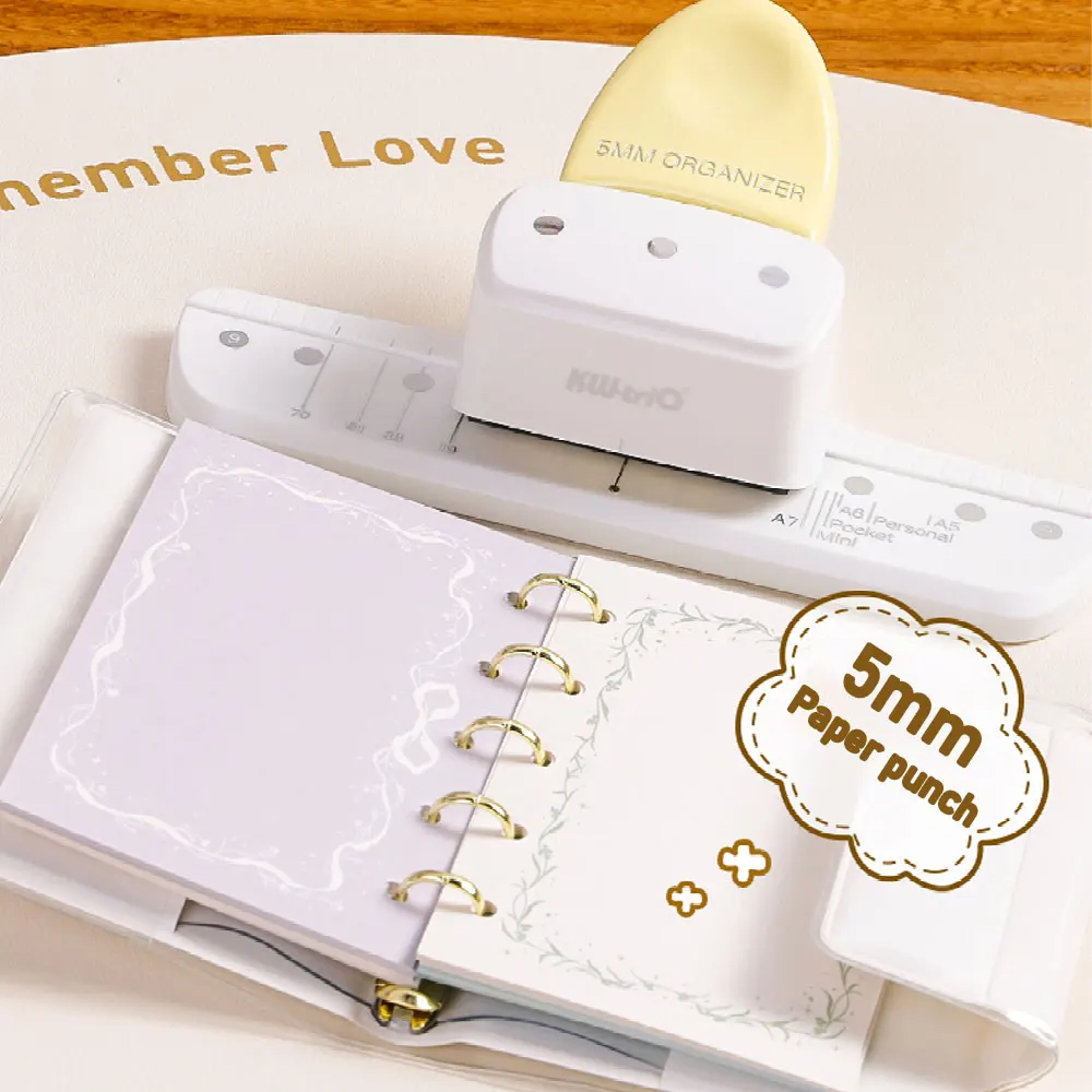 Adjustable Hole Paper Puncher For Planner Notebook Scrapbook Sheets 4
