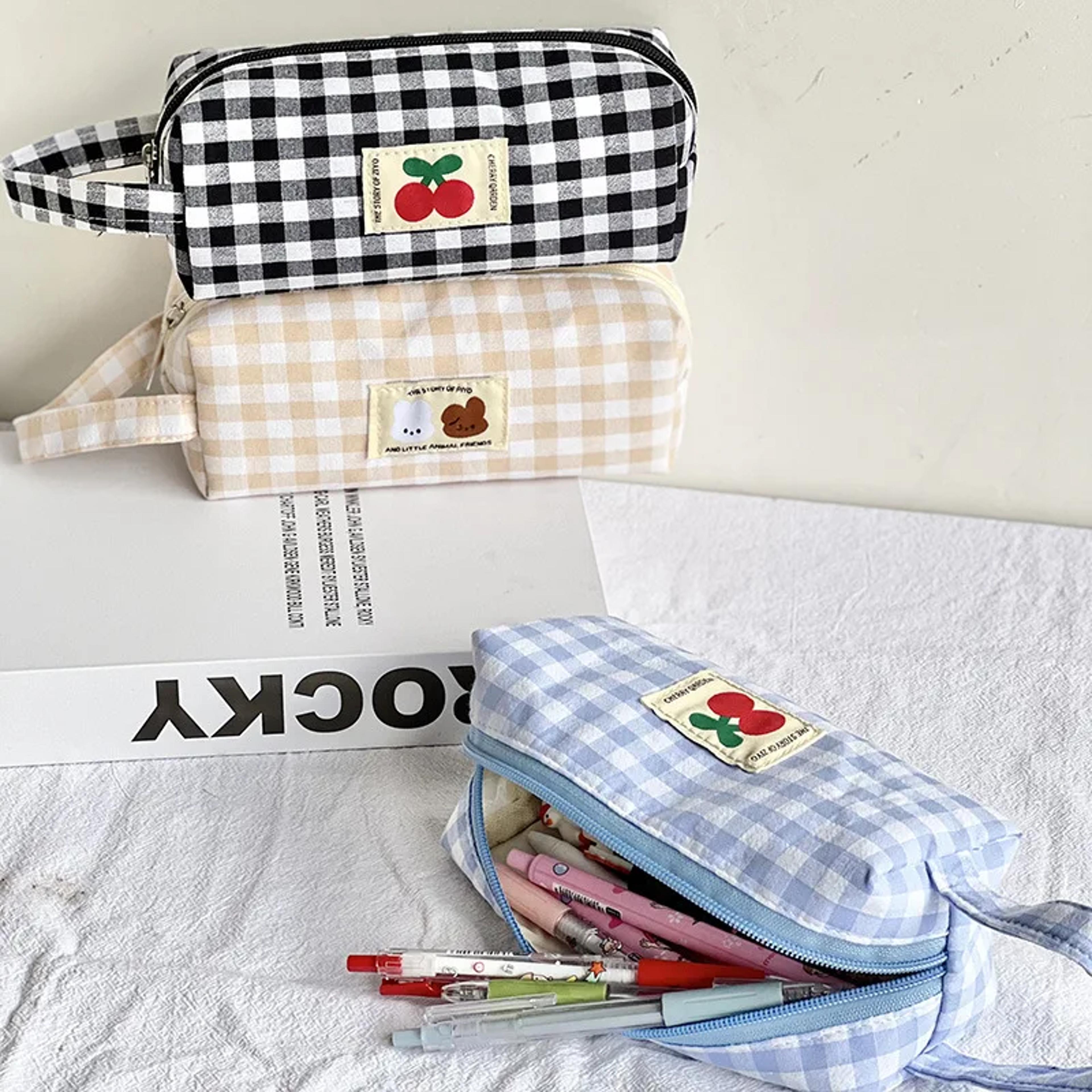 Embroidered Pencil Case Large Capacity Cute Stationery Organizer For School And Office 1