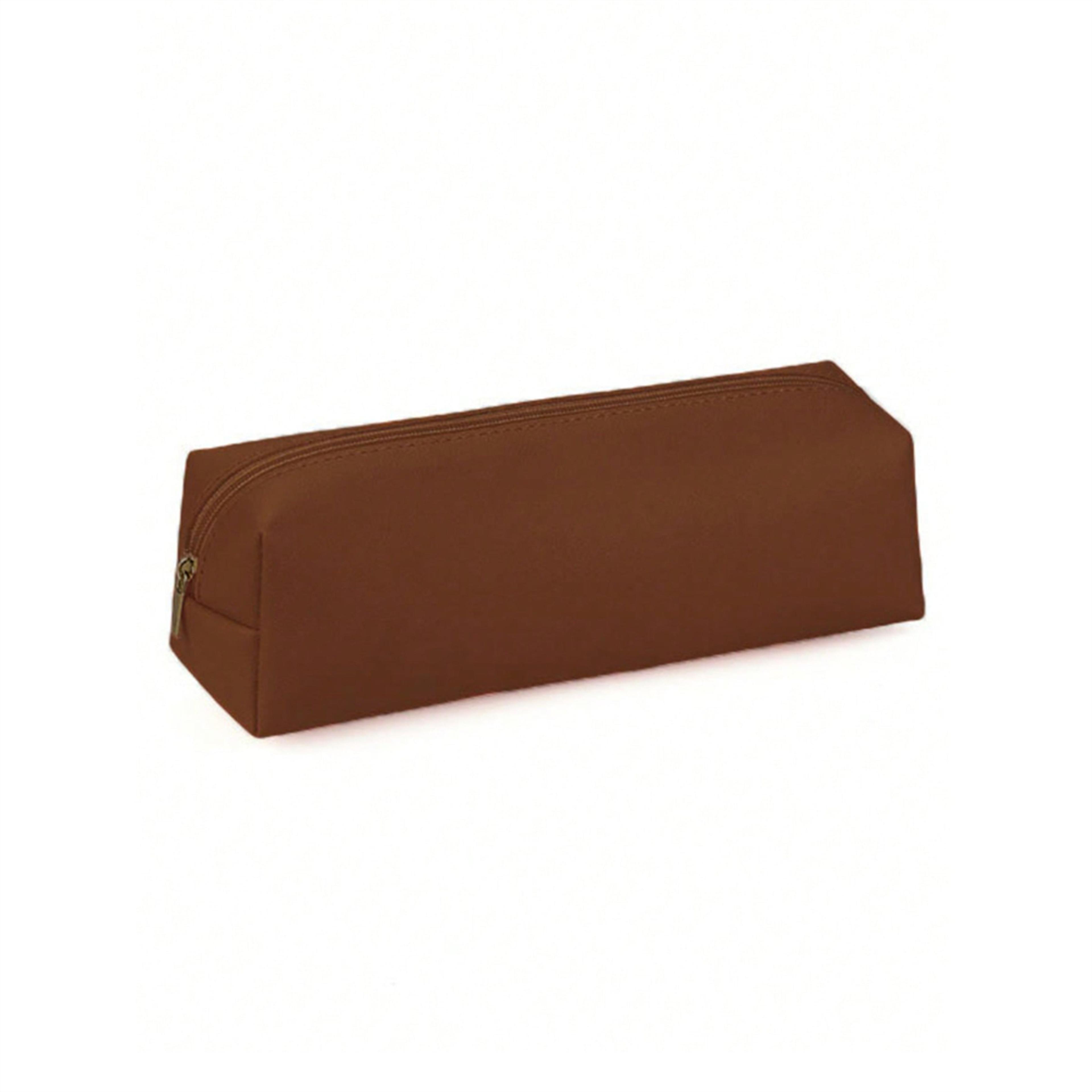 Large Capacity PU Leather Pencil Case Organizer With Zipper For Students And Office Supplies 7