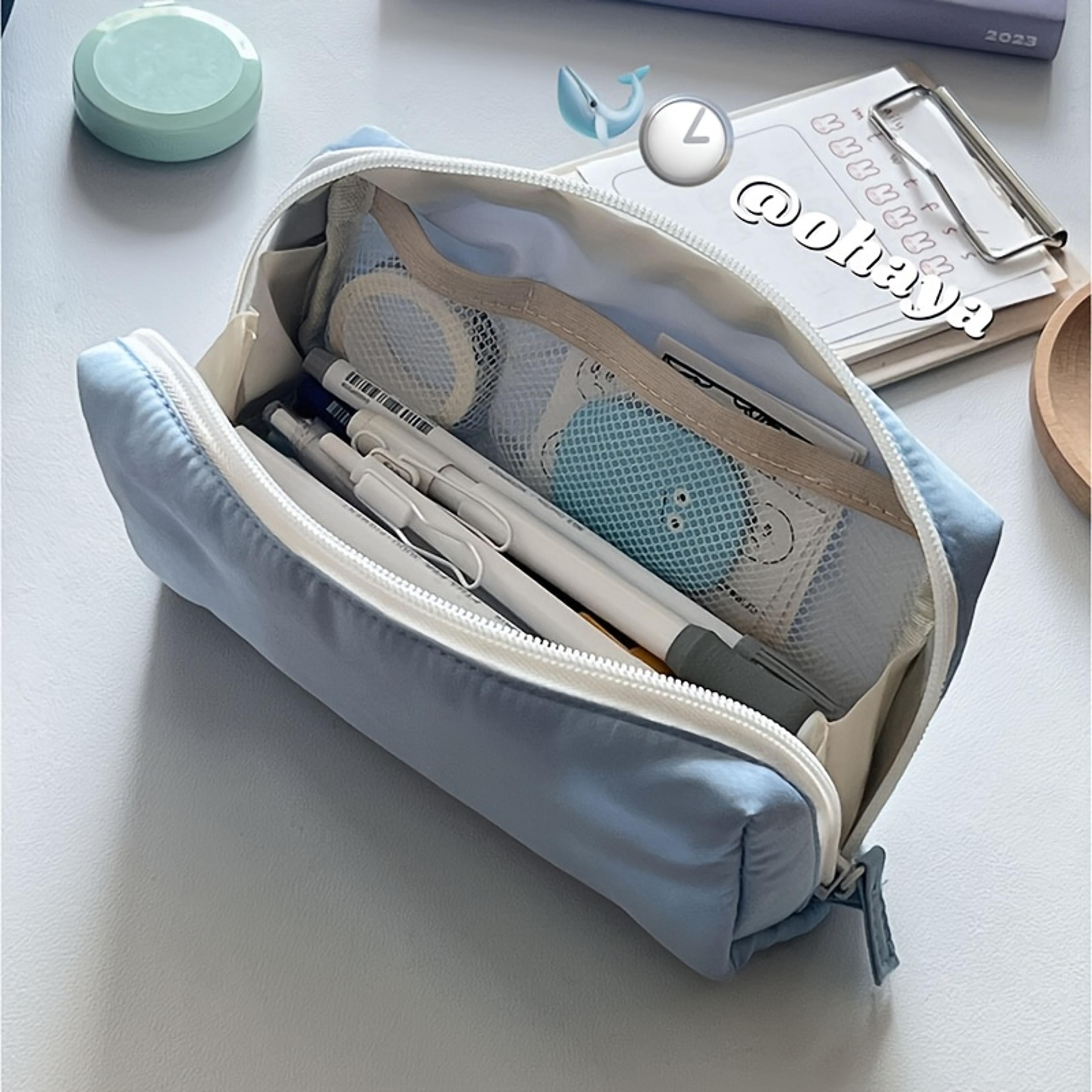 Pillow Shape Pencil Case Multi Layer Stationery Bag For Students And Office Supplies 7