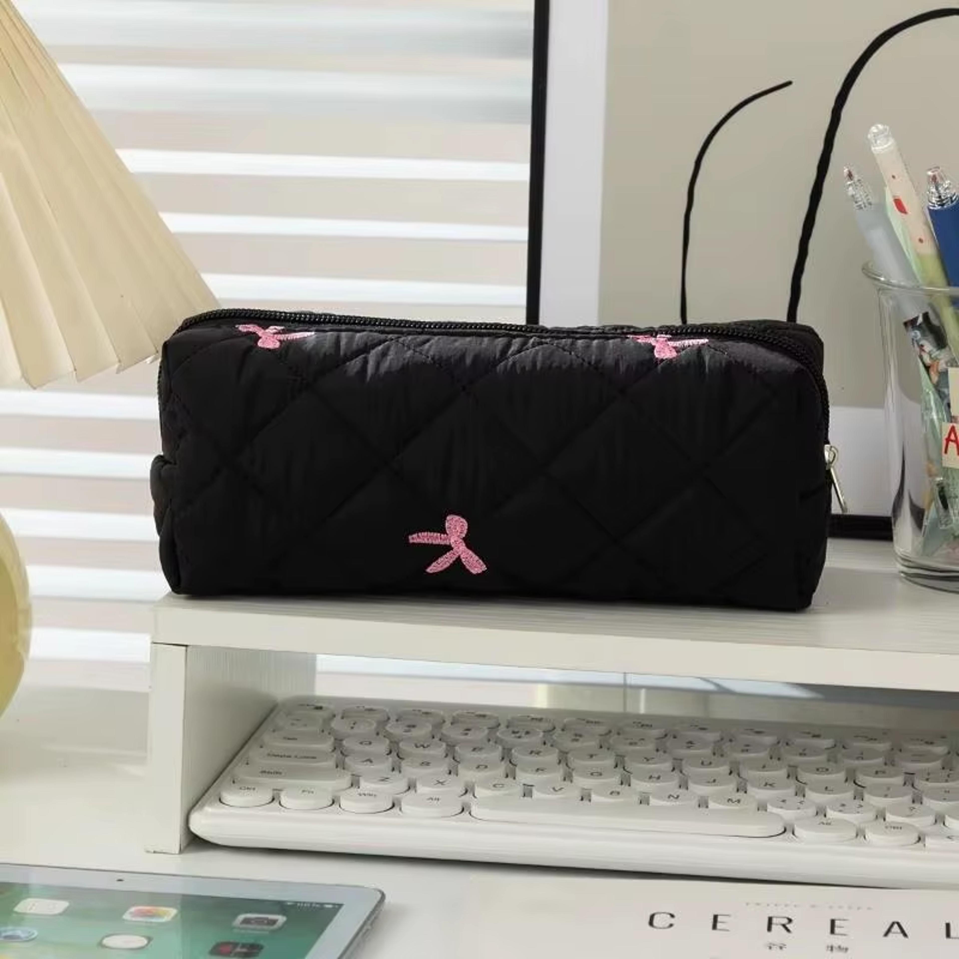 Bowknot Pencil Case Portable Desktop Stationery Storage Box For Students 7