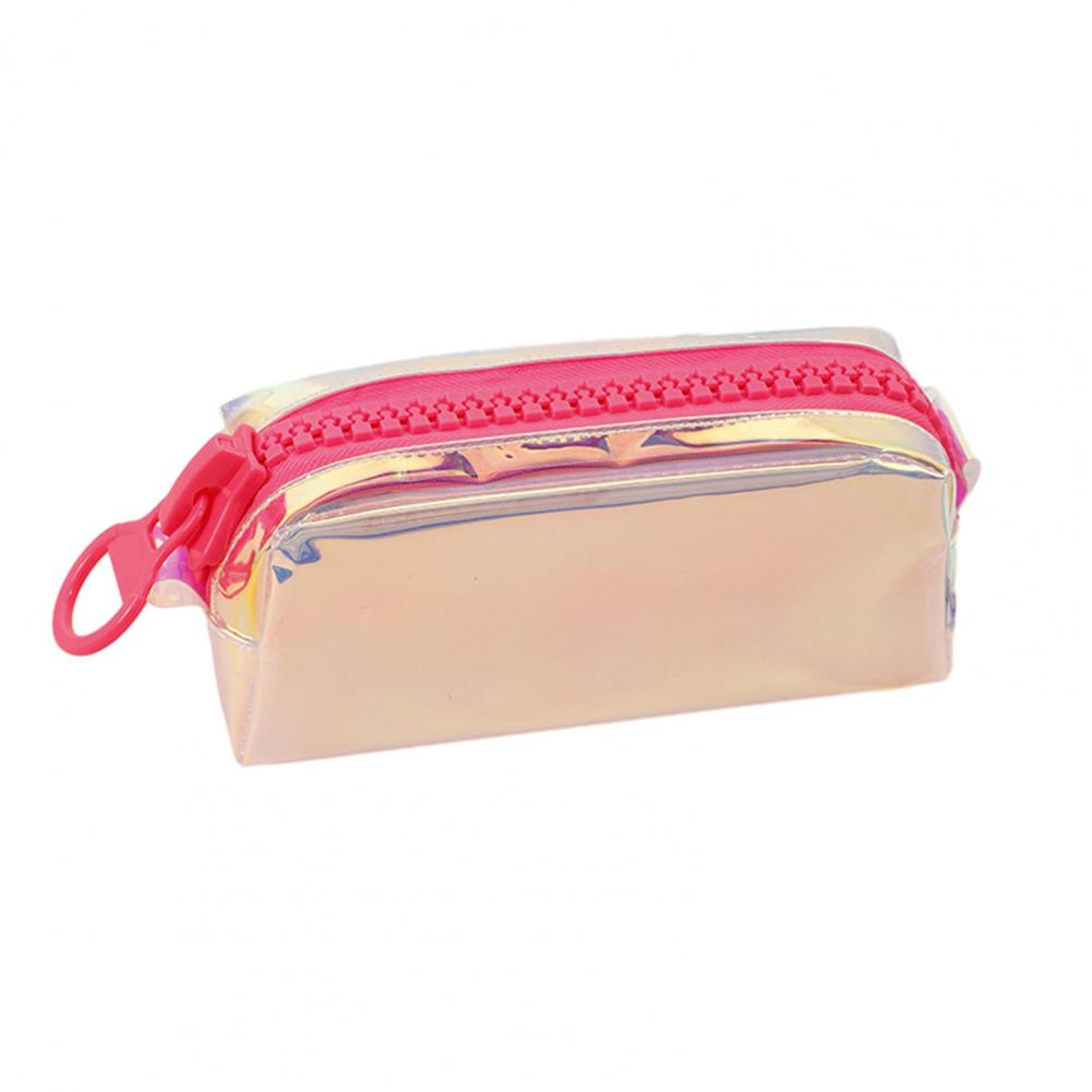 Iridescent Holographic Pencil Case With Wide Opening And Large Capacity 6