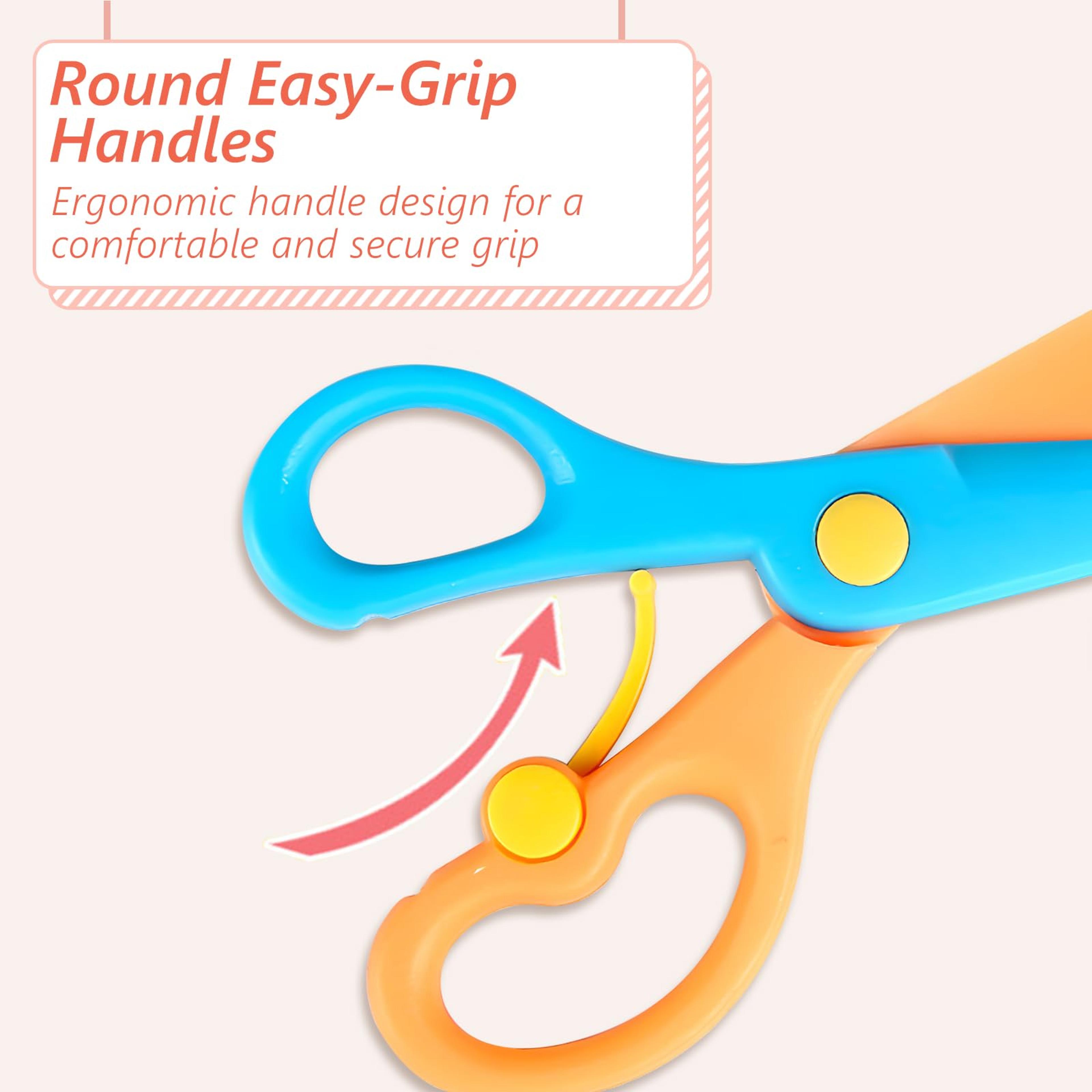 Kids Safety Scissors Non Toxic Smooth Edge Craft Scissors For School DIY Art Projects 3