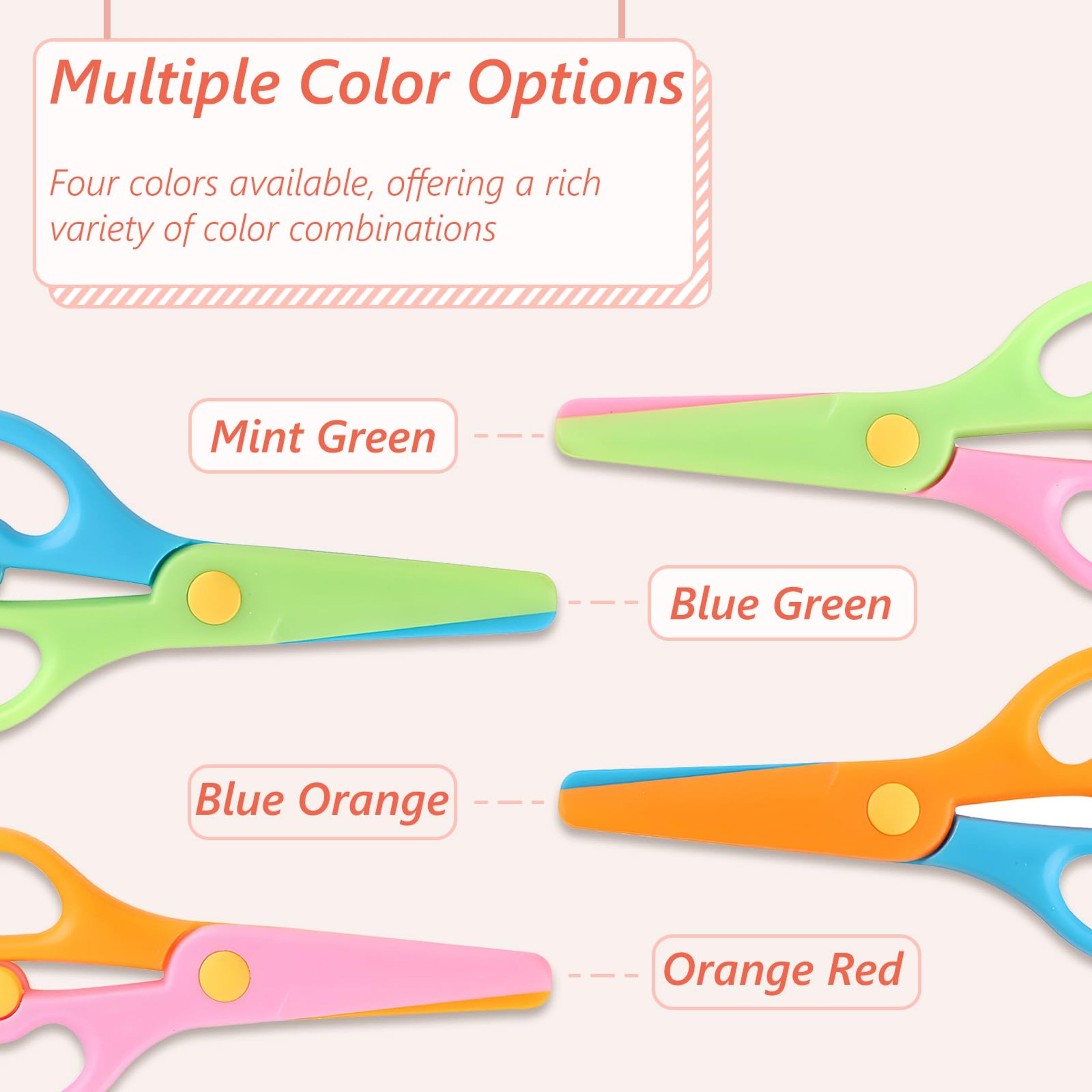Kids Safety Scissors Non Toxic Smooth Edge Craft Scissors For School DIY Art Projects 4