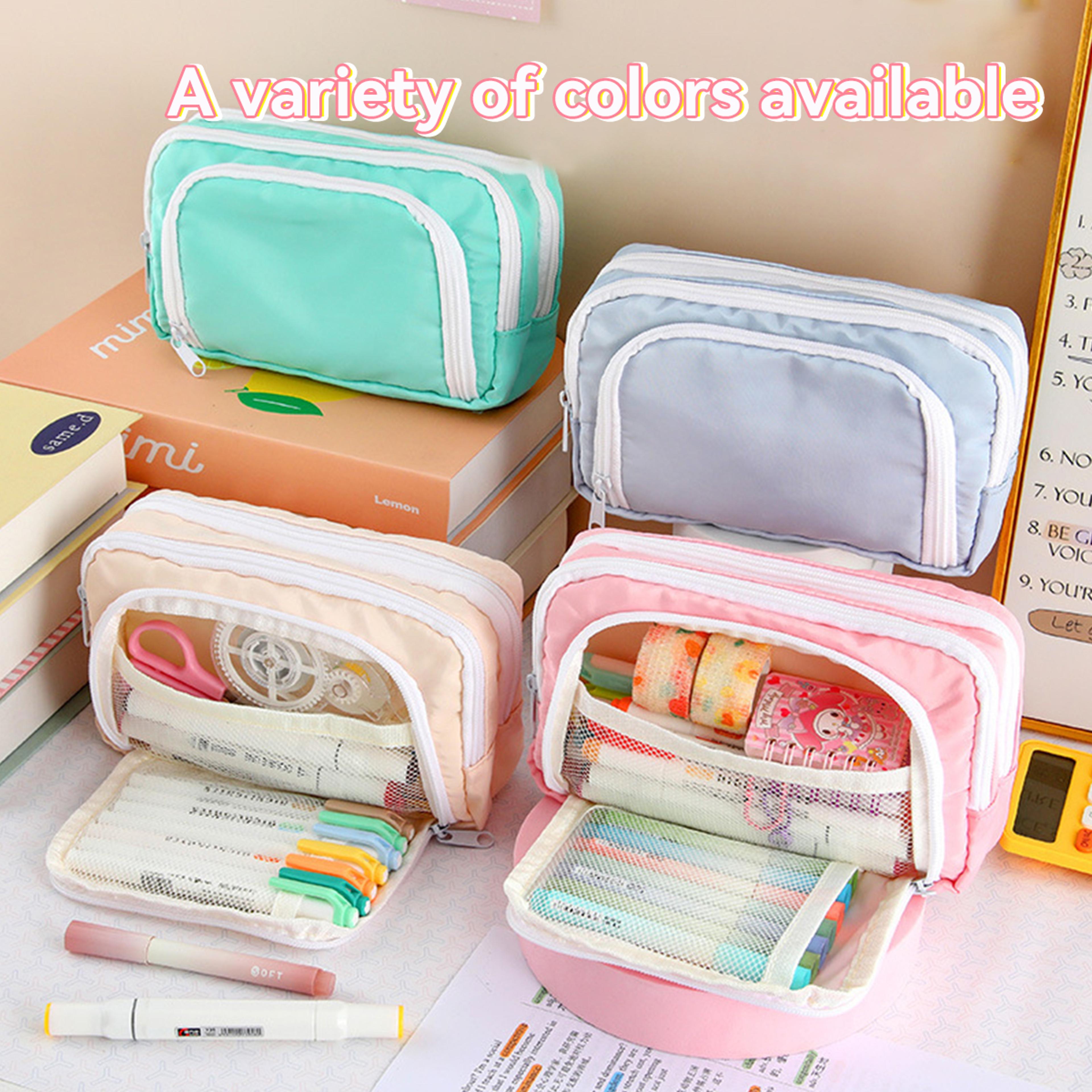 Large Capacity Pencil Pouch With Multilayer Organizer School Stationery Bag 1