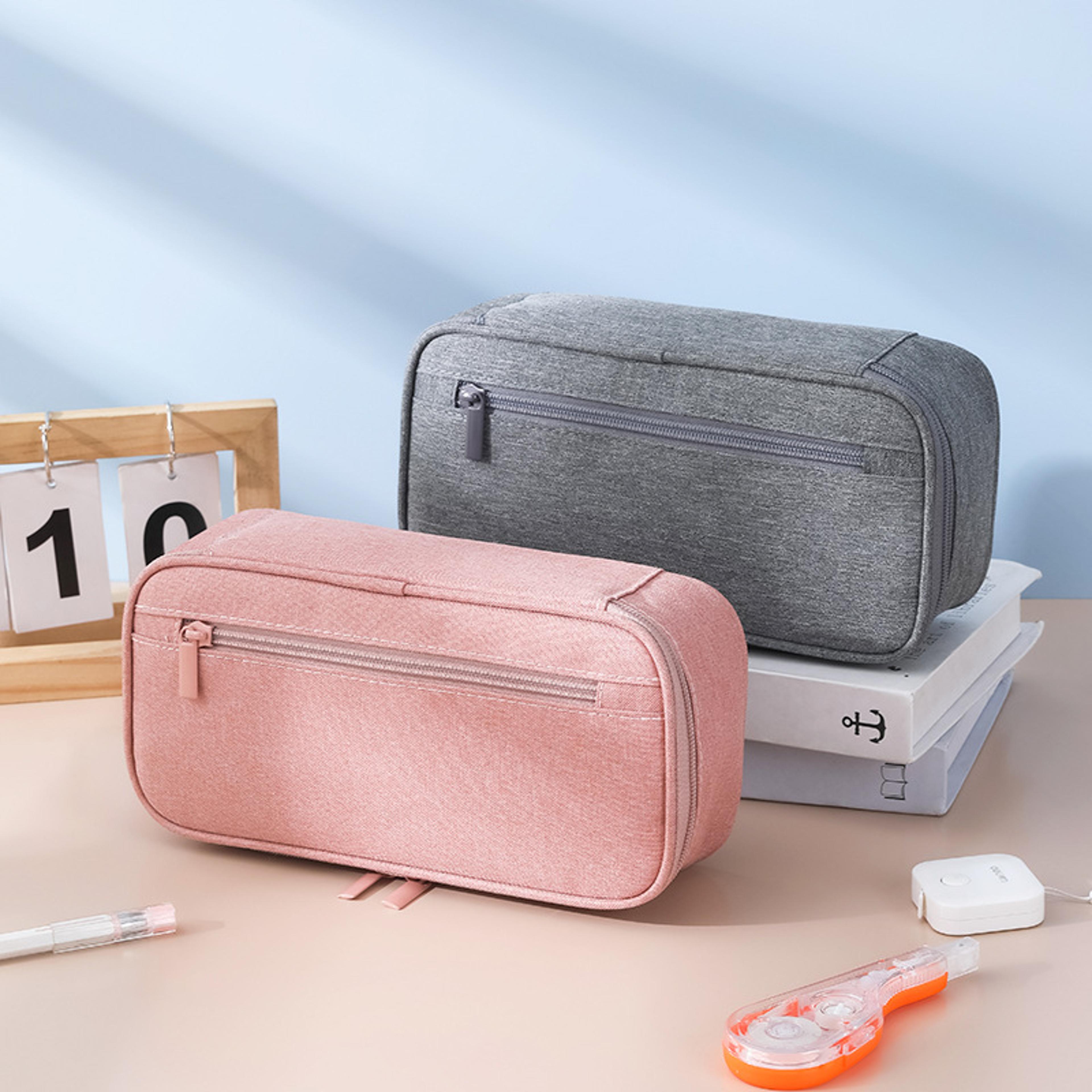 Black Canvas Large Capacity Pencil Case And Stationery Organizer 4