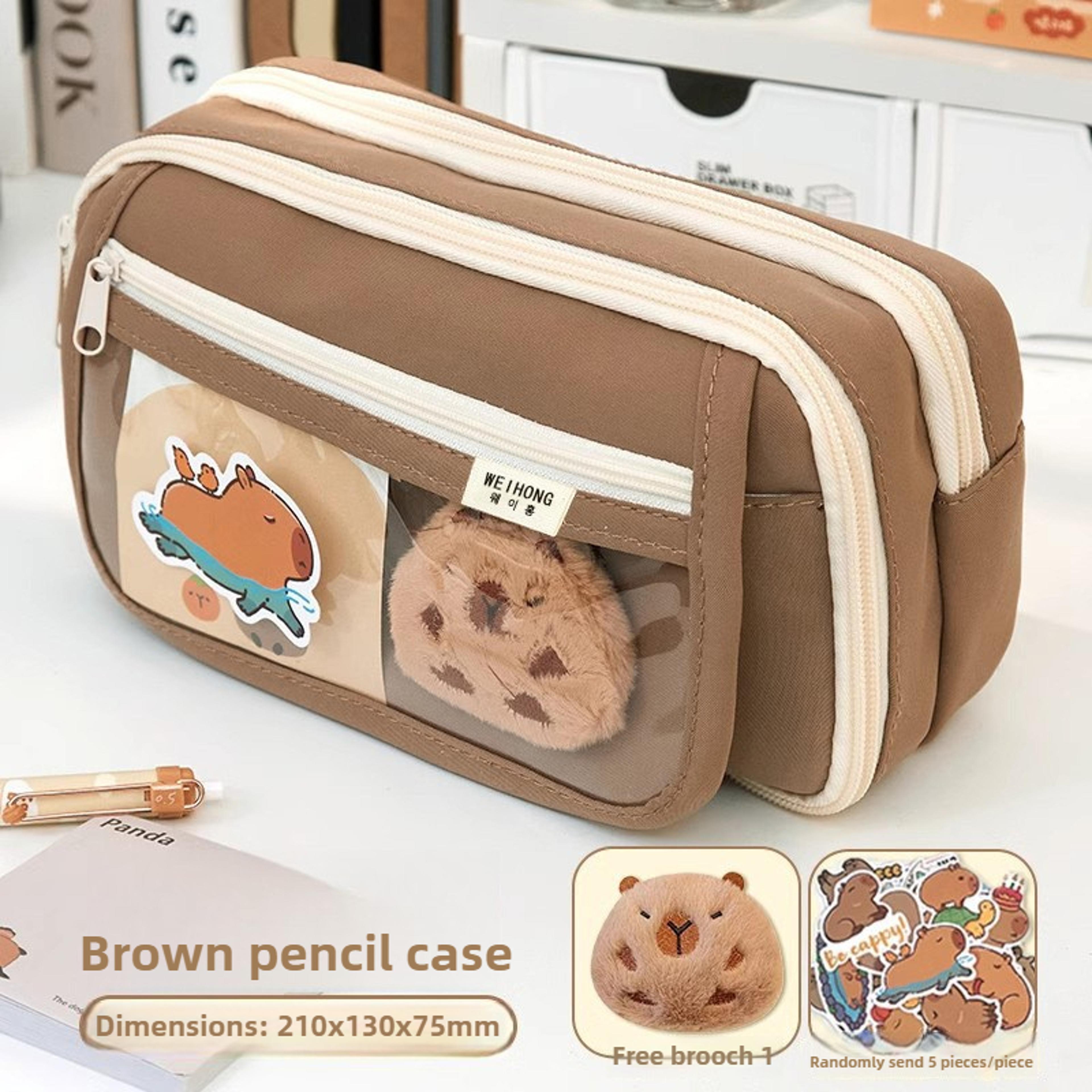 Animal Fabric Pencil Case Large Capacity Pen Pouch 8