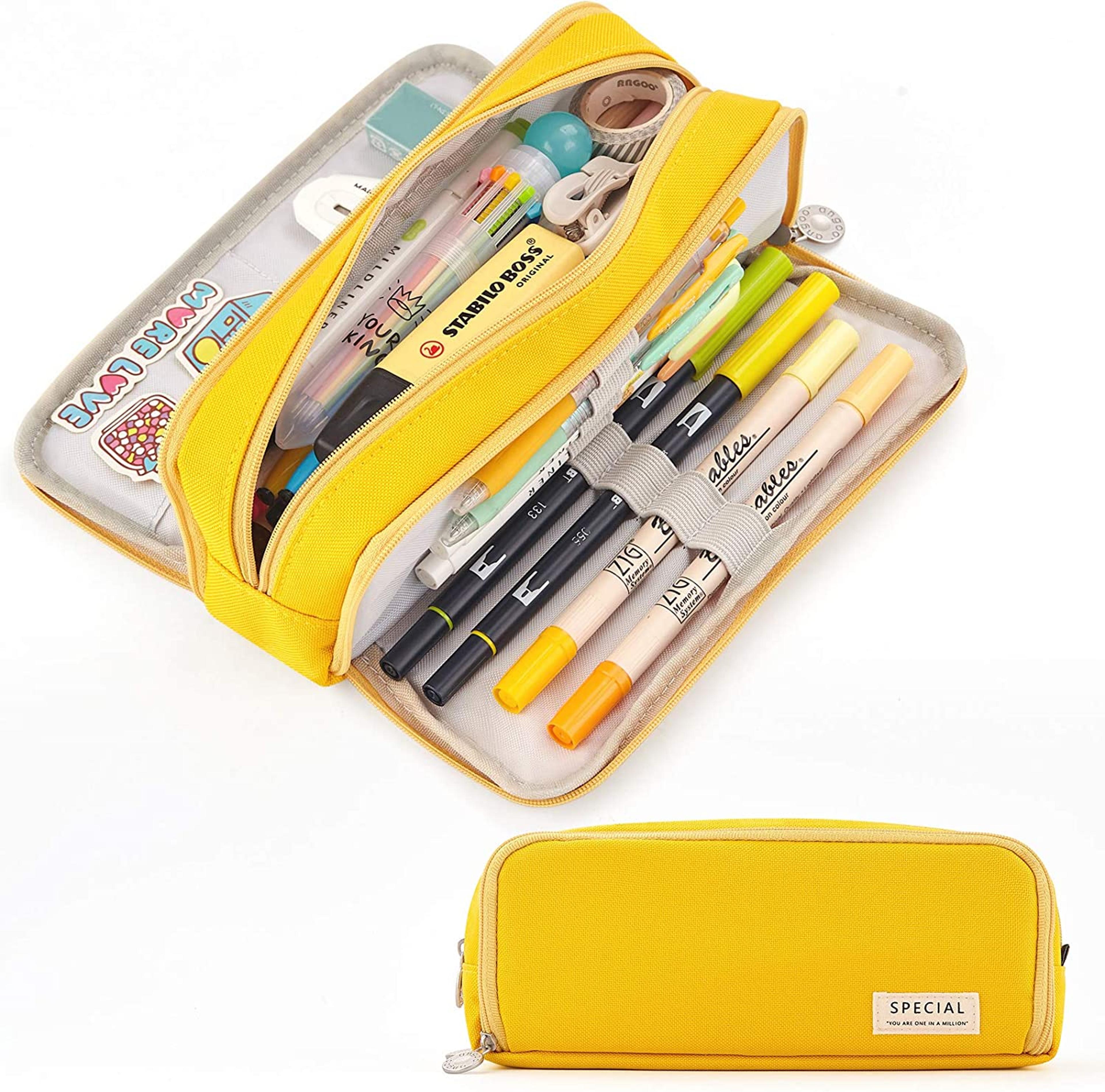Cute Large Capacity Pencil Case Compartment Aesthetic Stationery Organizer 9