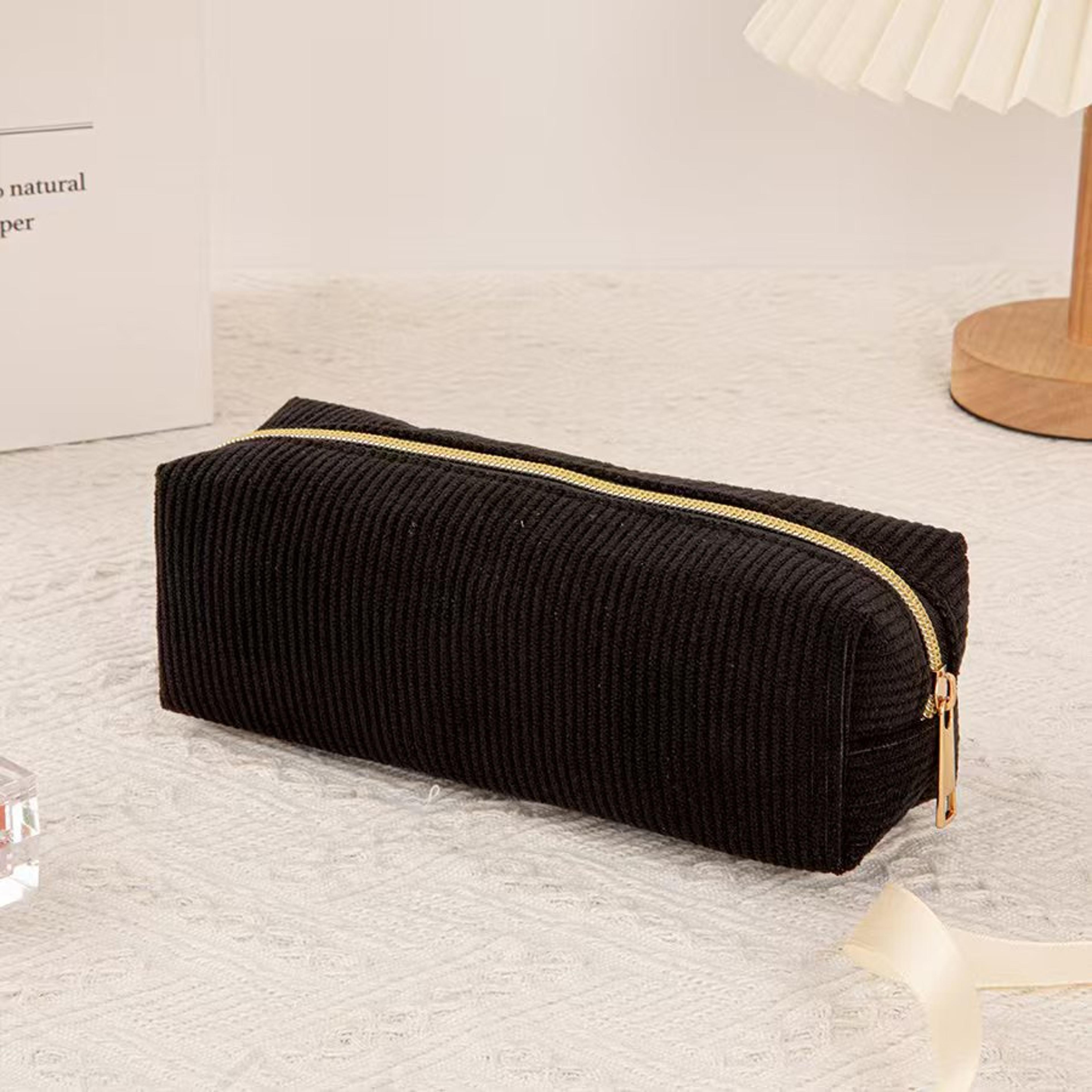 Aesthetic Corduroy Pencil Case Large Capacity Pouch  Aesthetic Stationery Organizer 3