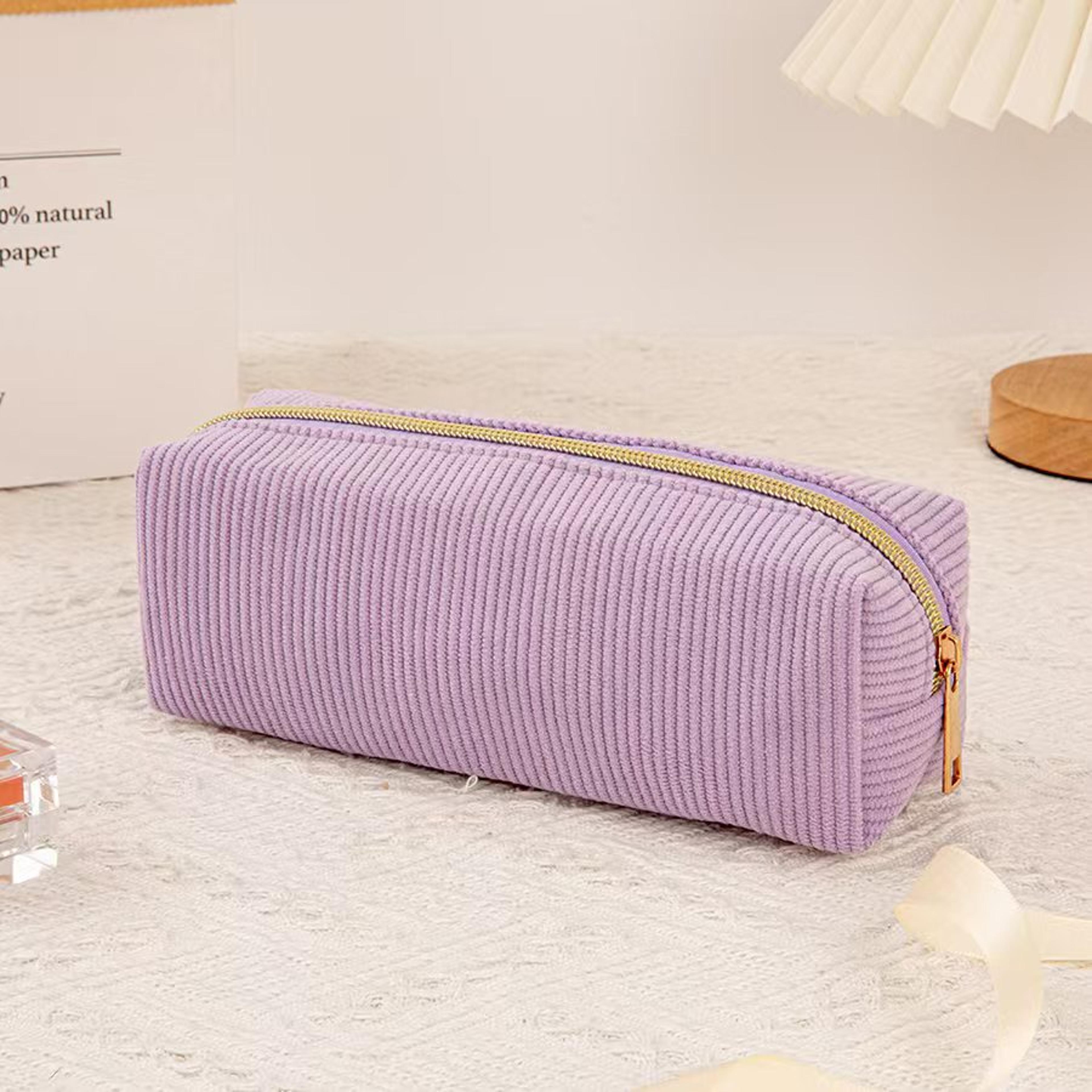 Aesthetic Corduroy Pencil Case Large Capacity Pouch  Aesthetic Stationery Organizer 8