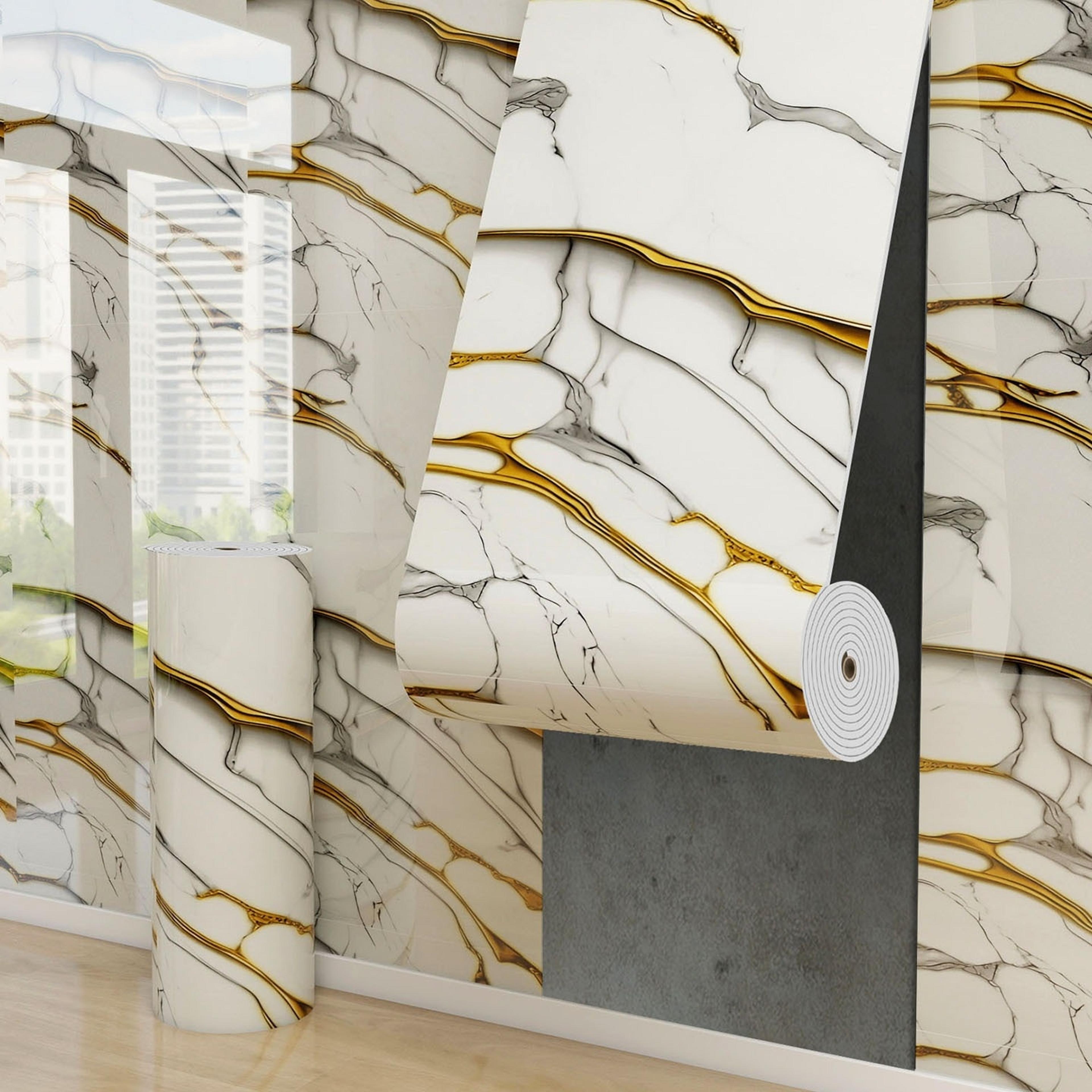 Marble Peel And Stick Wall Panels Waterproof Foam Wallpaper For Home Renovation 9