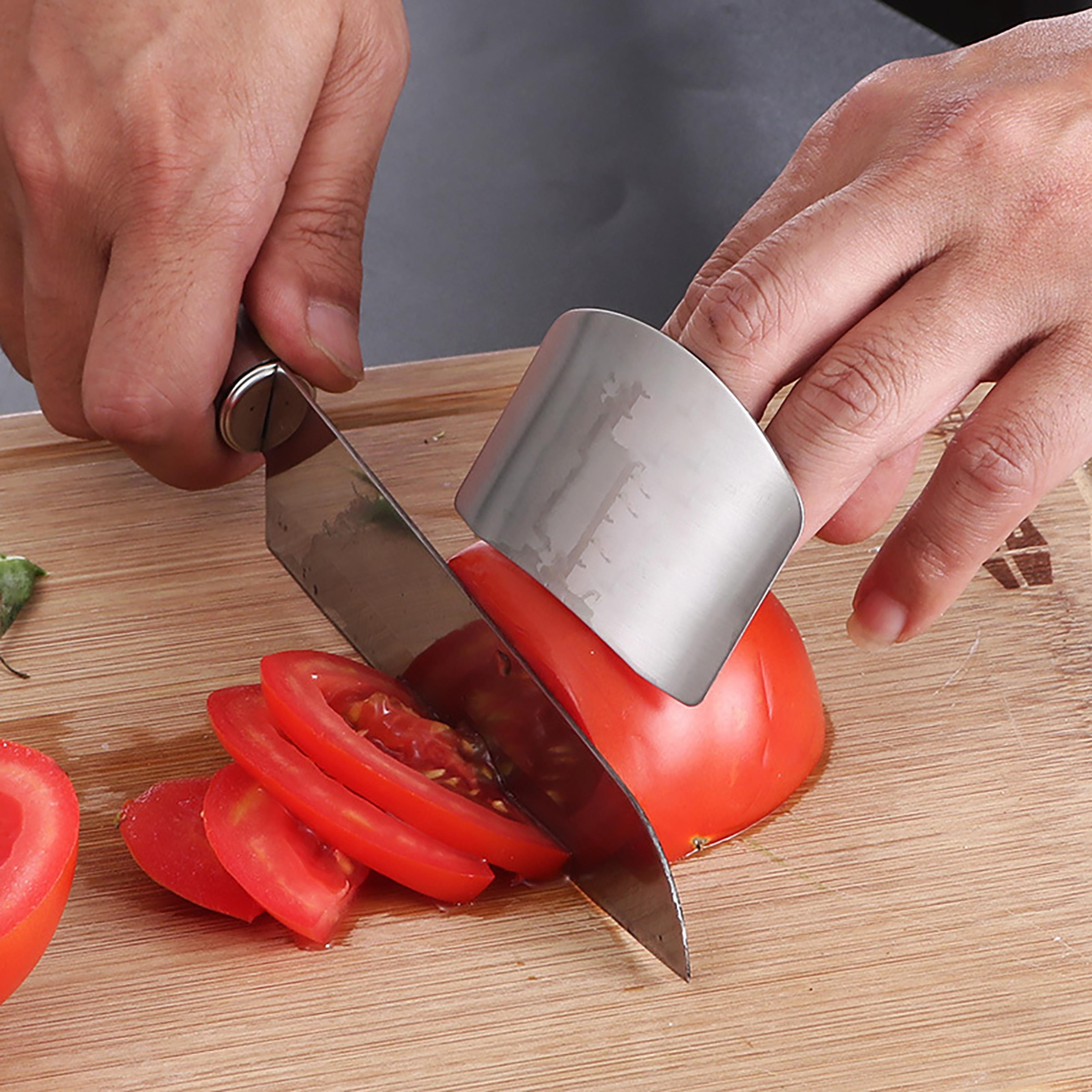 Stainless Steel Finger Guard Safety Protector For Kitchen Vegetable Cutting 1