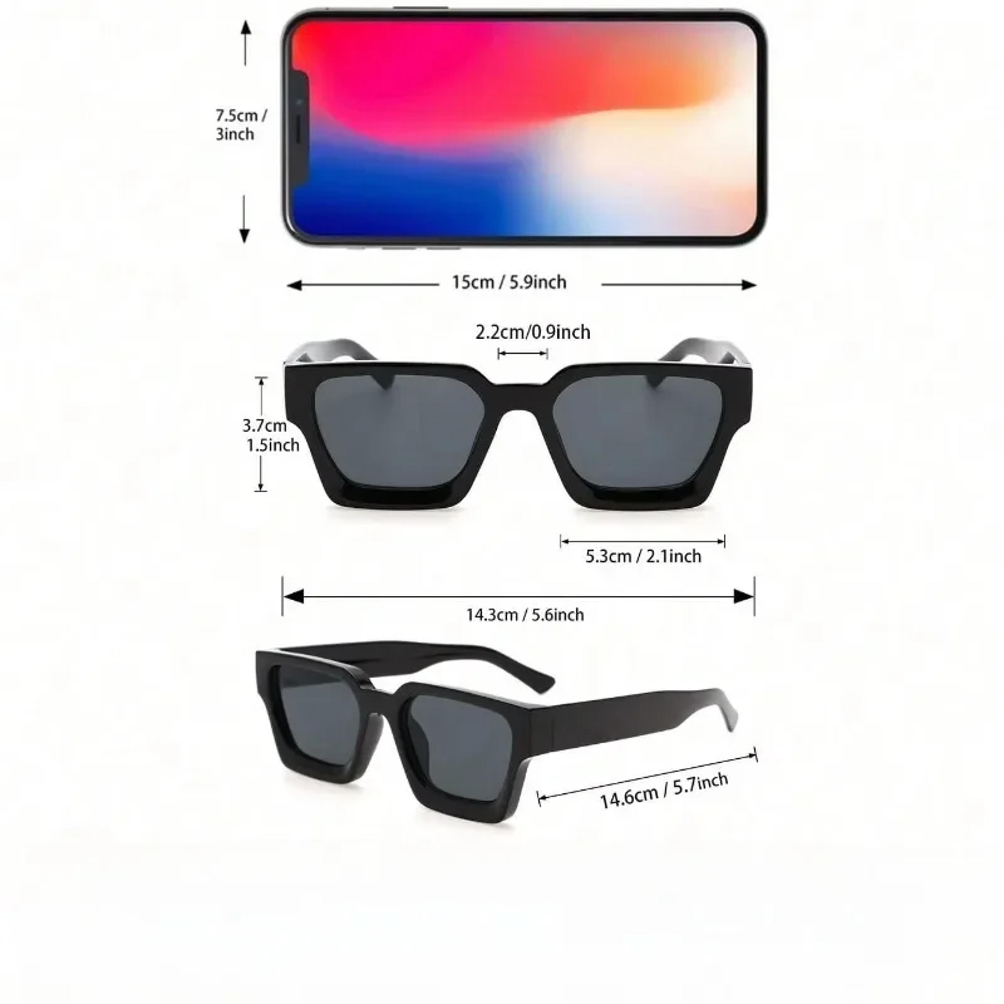 Unisex Square Frame Sunglasses Stylish Retro Eyewear For Beach Travel Driving And Street Photograph 4