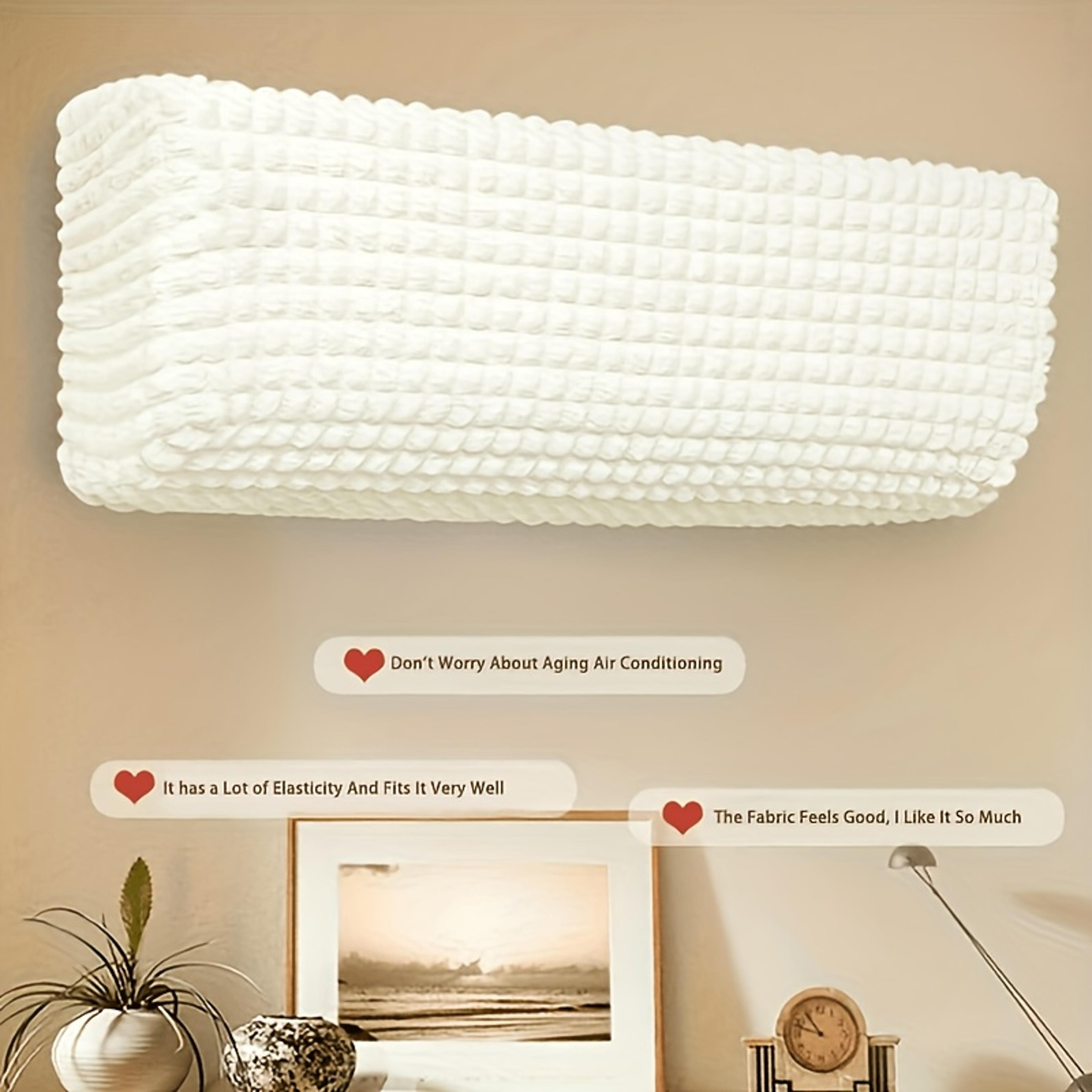 Washable Checkered AC Cover Dust Protector With Elastic Fit For Wall Air Conditioners 0