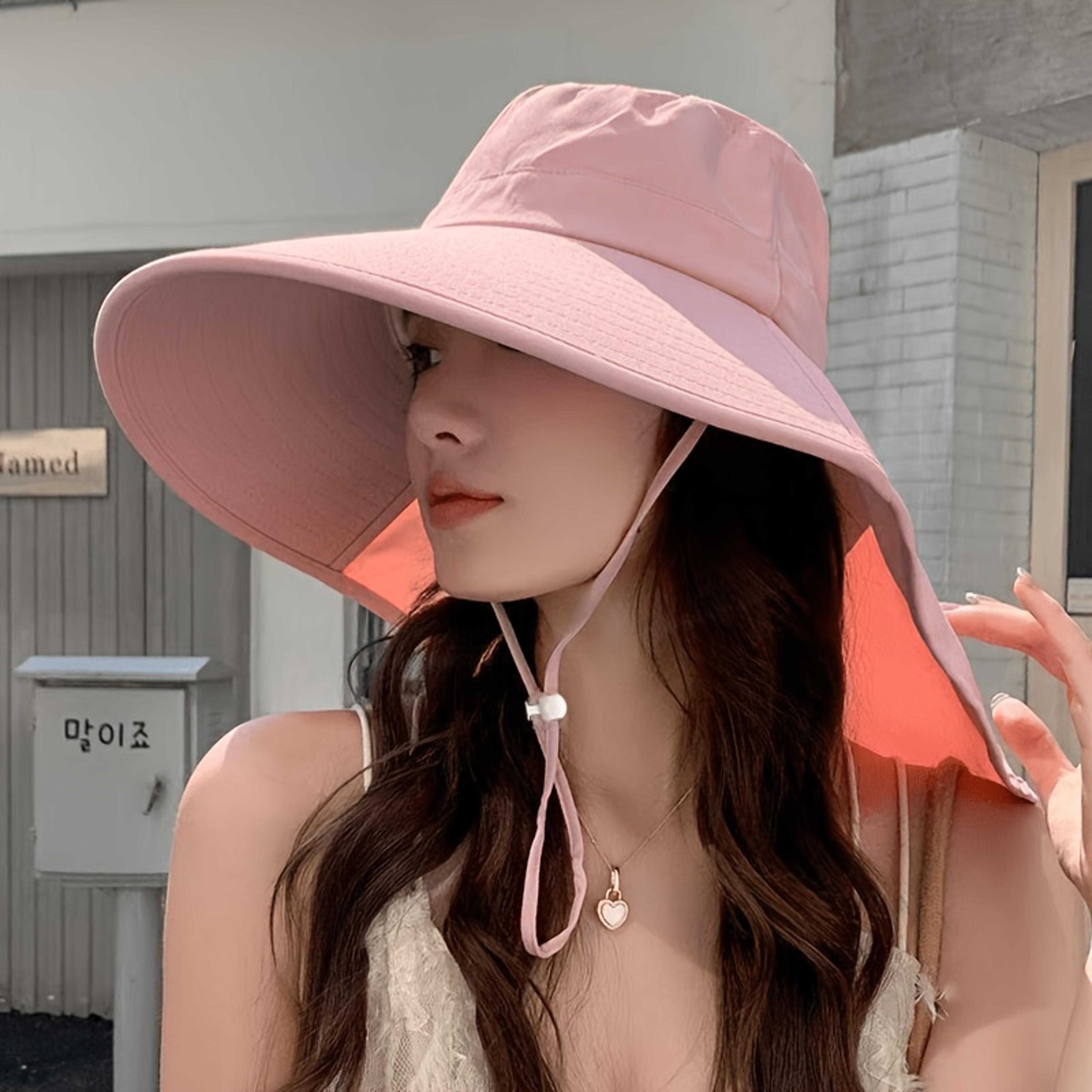 Korean Women Summer Sun Hat Large Brim Sun Protection Fisherman Cap 2