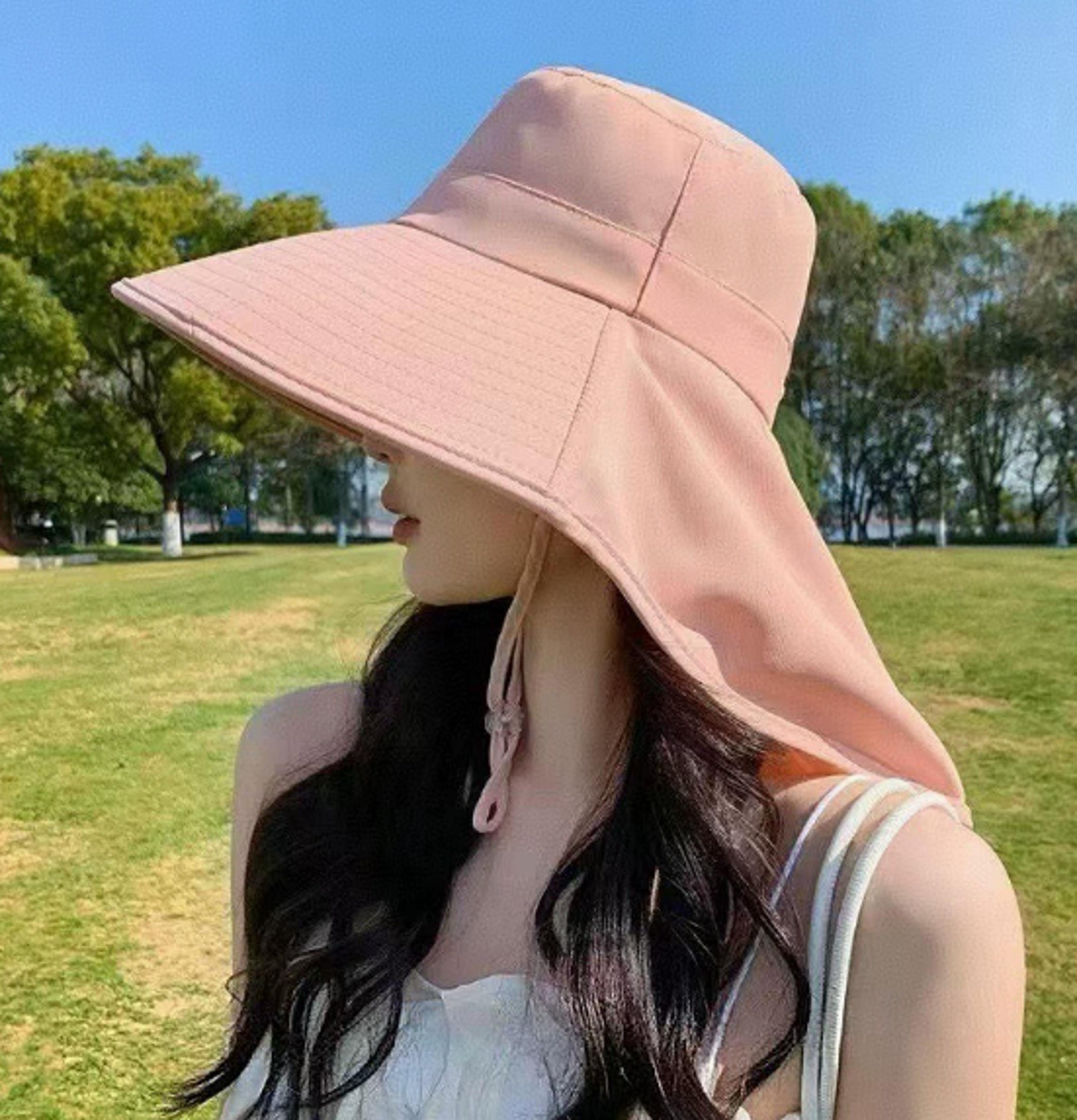 Korean Women Summer Sun Hat Large Brim Sun Protection Fisherman Cap 5