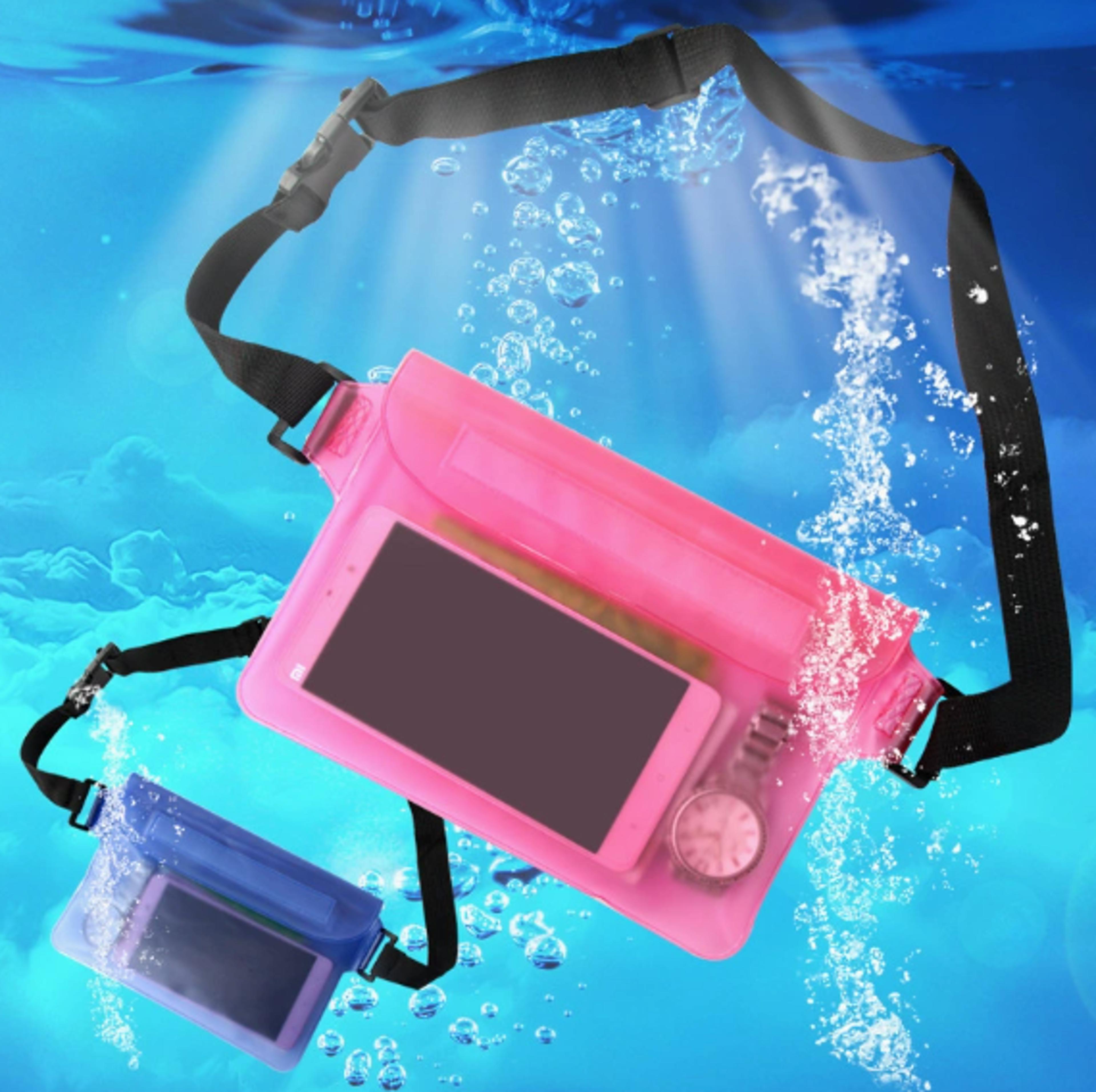 Three Layer Waterproof Phone Pouch With Touch Screen Waist Strap For Swimming Beach And Water Sport 1