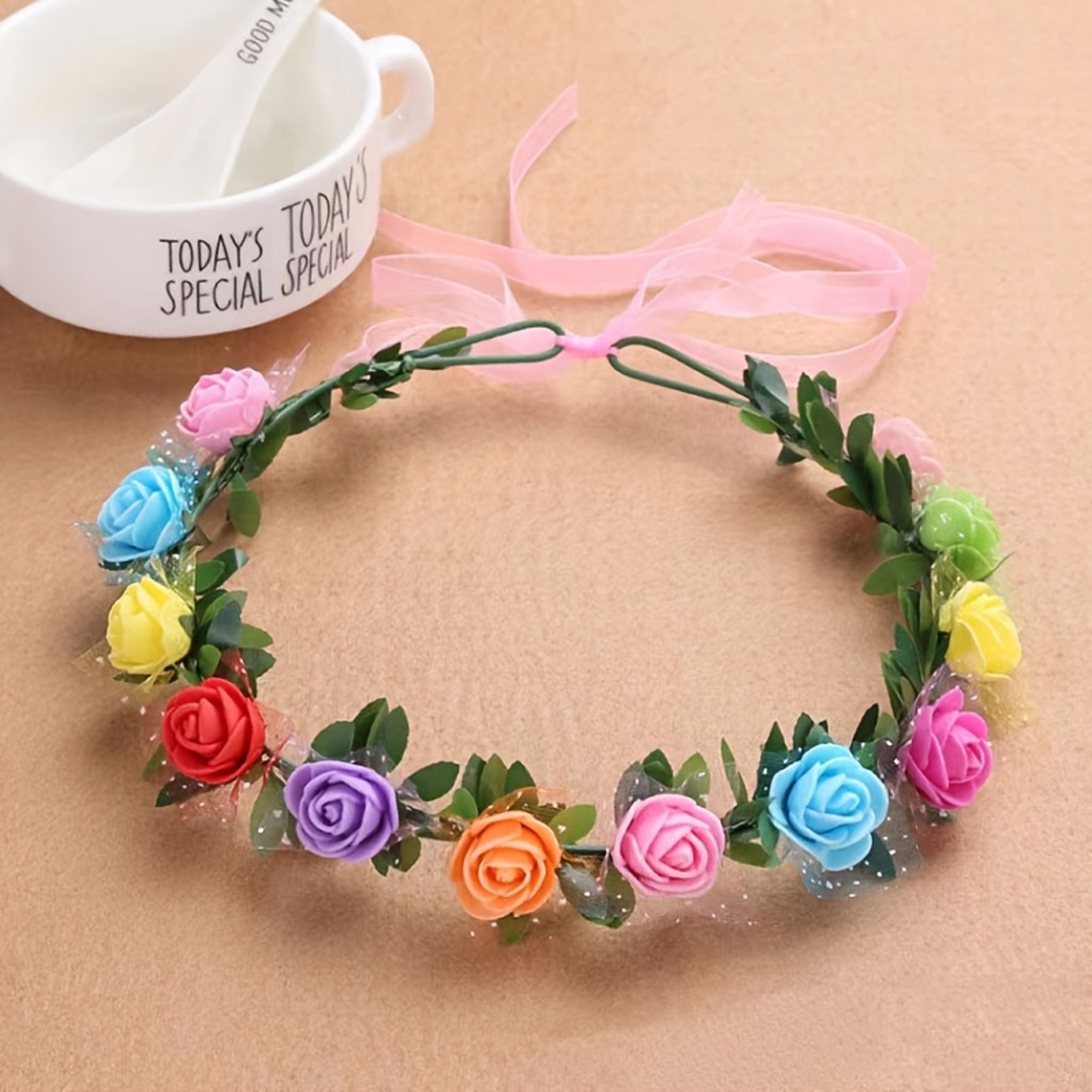 Forest Flower Crown Wreath For Women Elegant Wedding Hair Accessories 4
