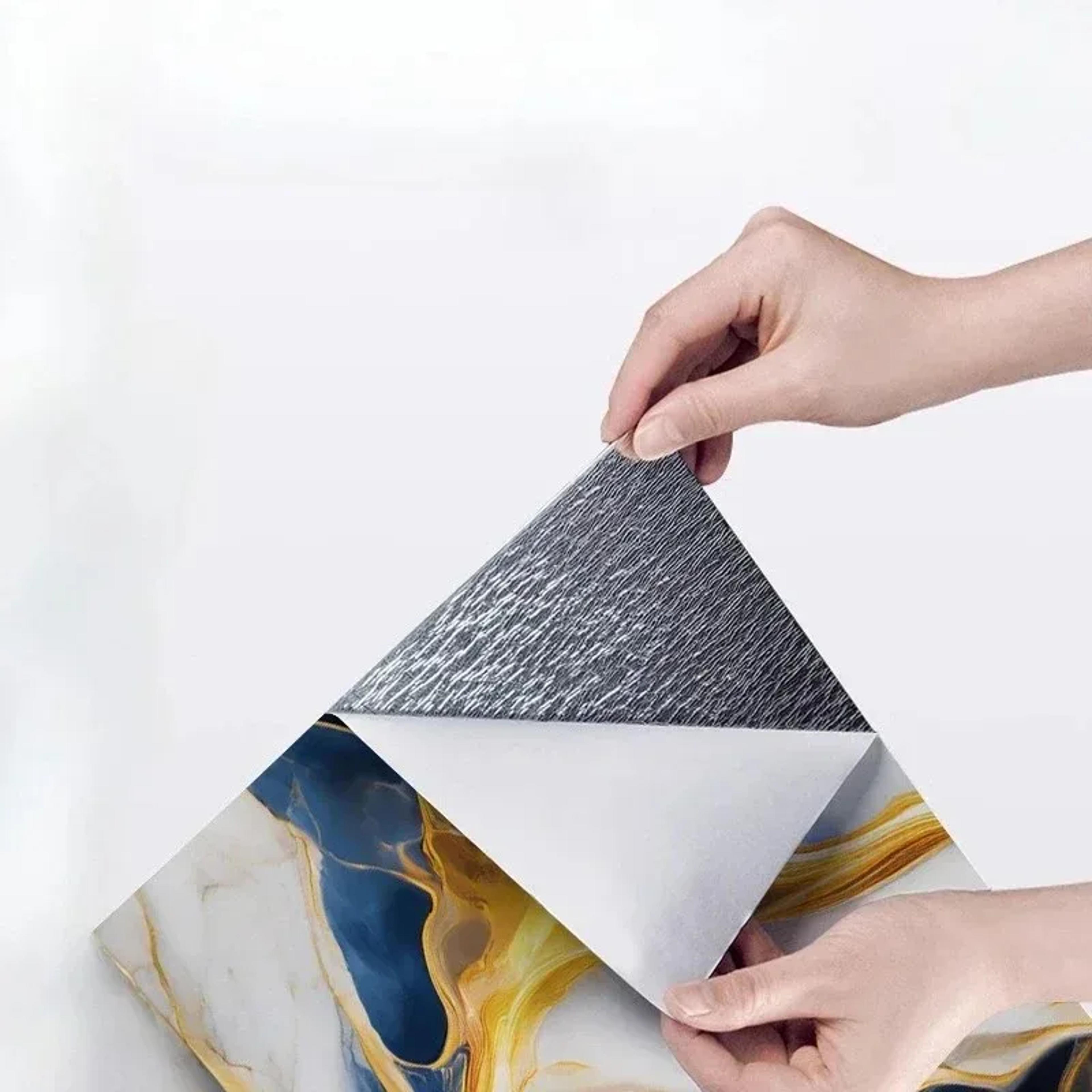 Marble Effect Tile Stickers Waterproof Self Adhesive Wall Panels For Home Renovation 2
