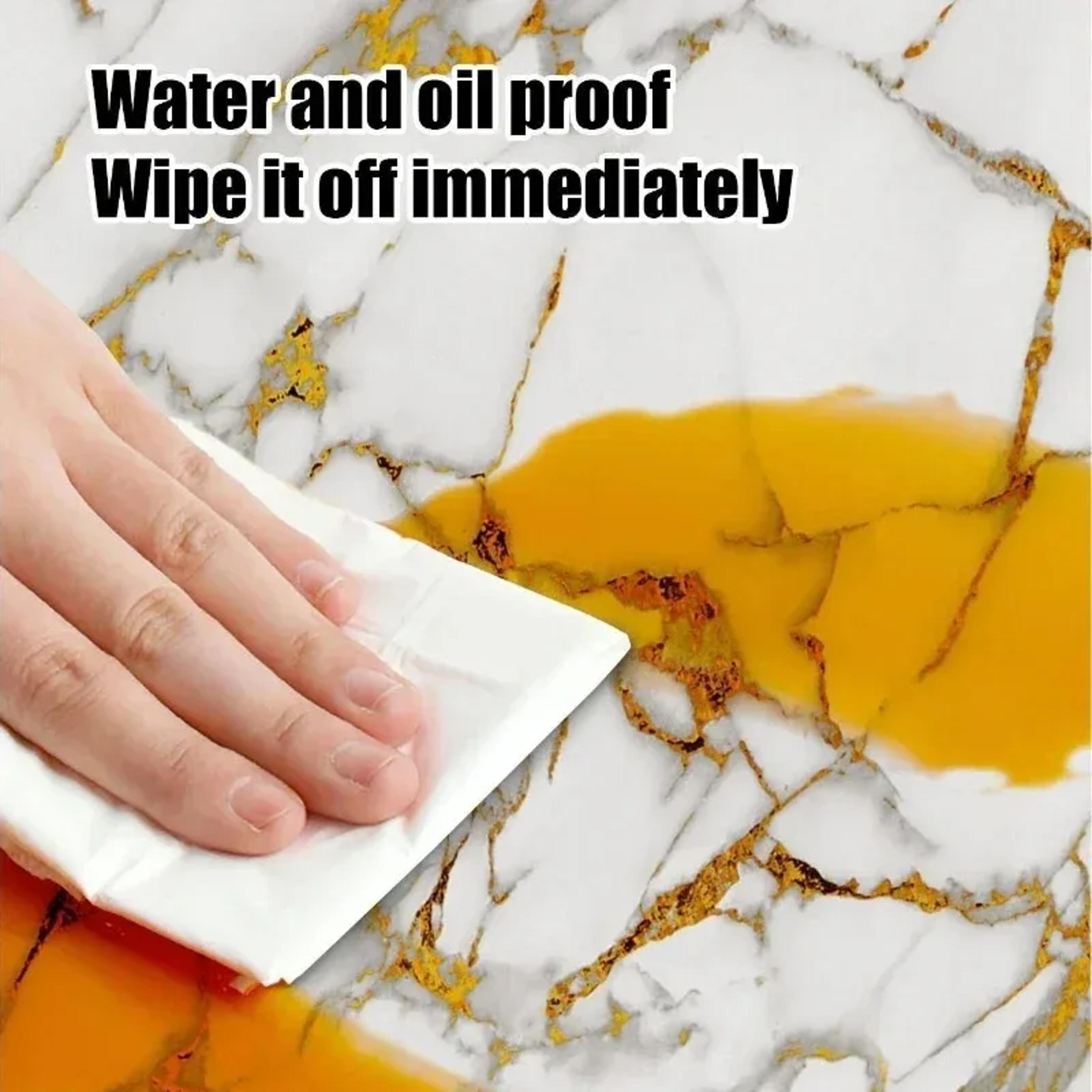 Marble Effect Tile Stickers Waterproof Self Adhesive Wall Panels For Home Renovation 3