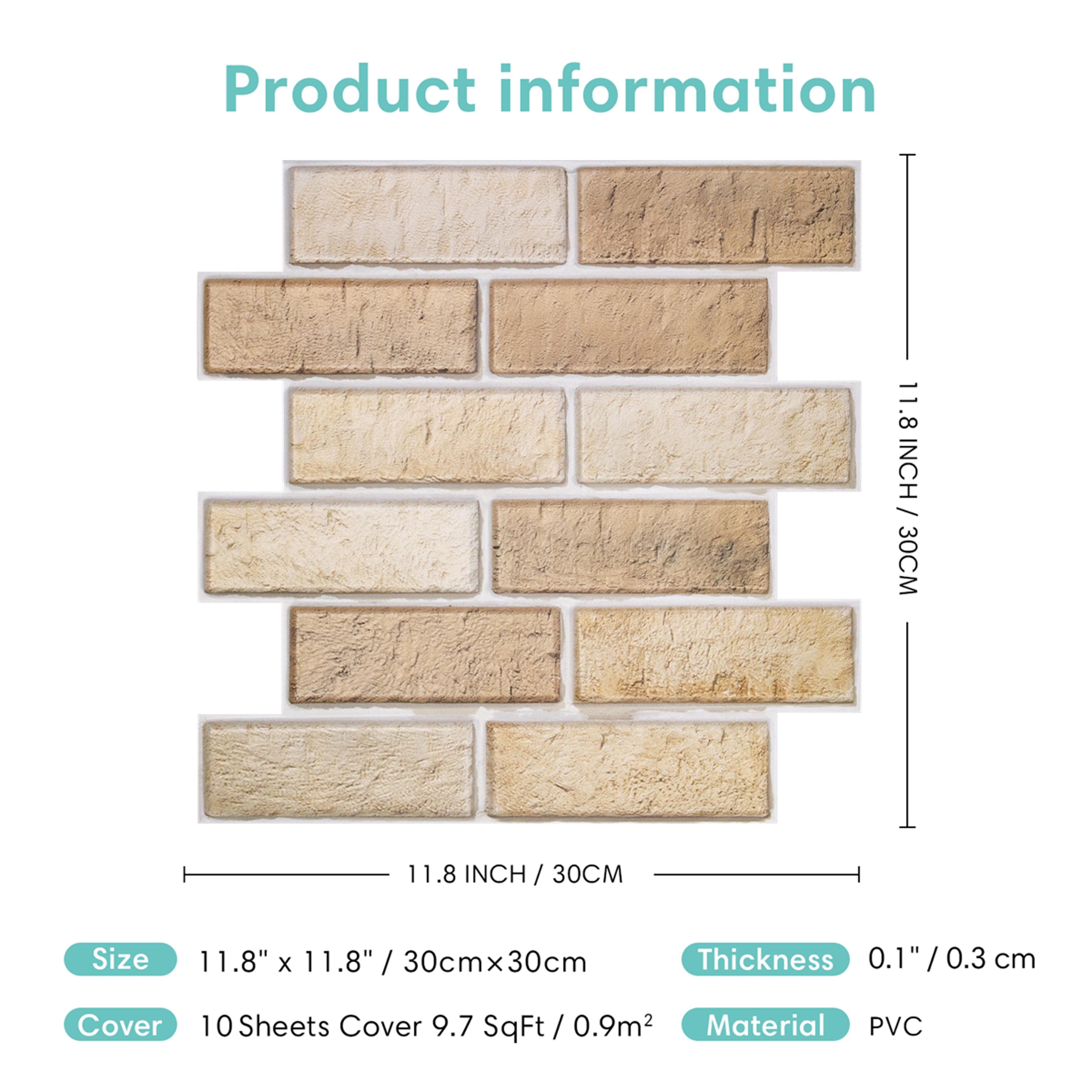 Brick Wall Panels Self Adhesive Peel And Stick Waterproof Tile Sticker 5