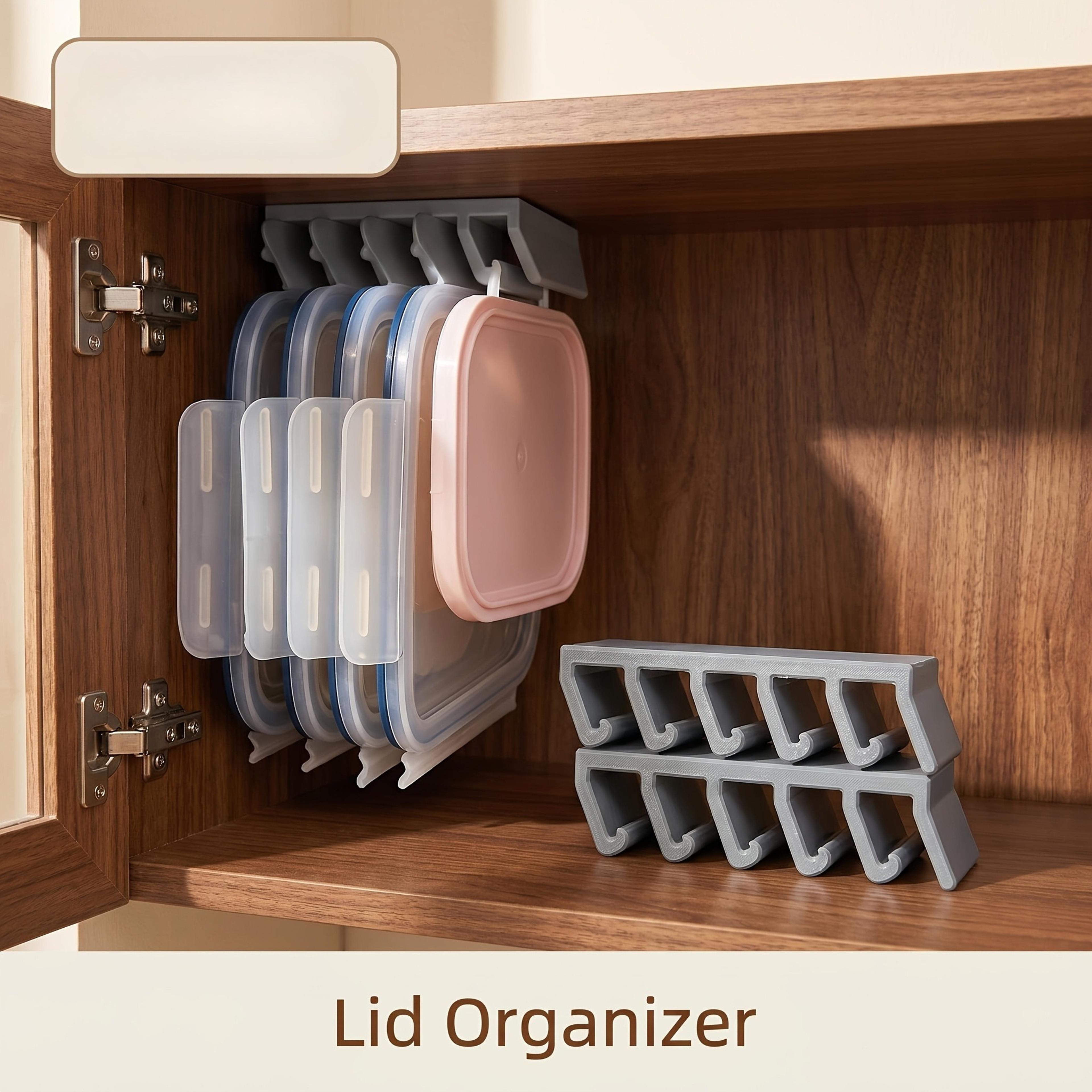 Under Cabinet Lid Storage Rack Space Saving Kitchen Container Lid Organizer 1