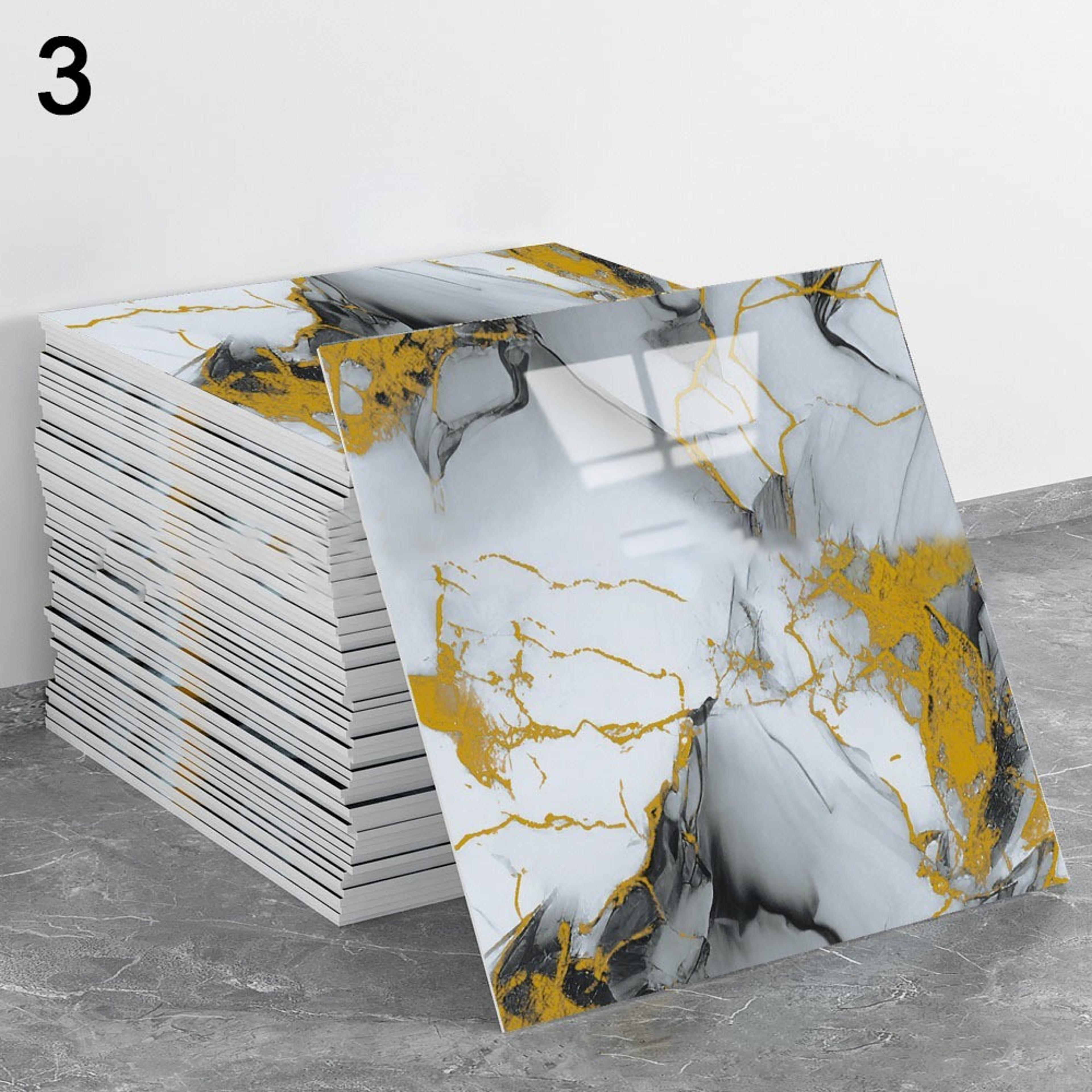Wall Tiles Peel And Stick Marble Pattern Waterproof DIY Home Decor Stickers 6