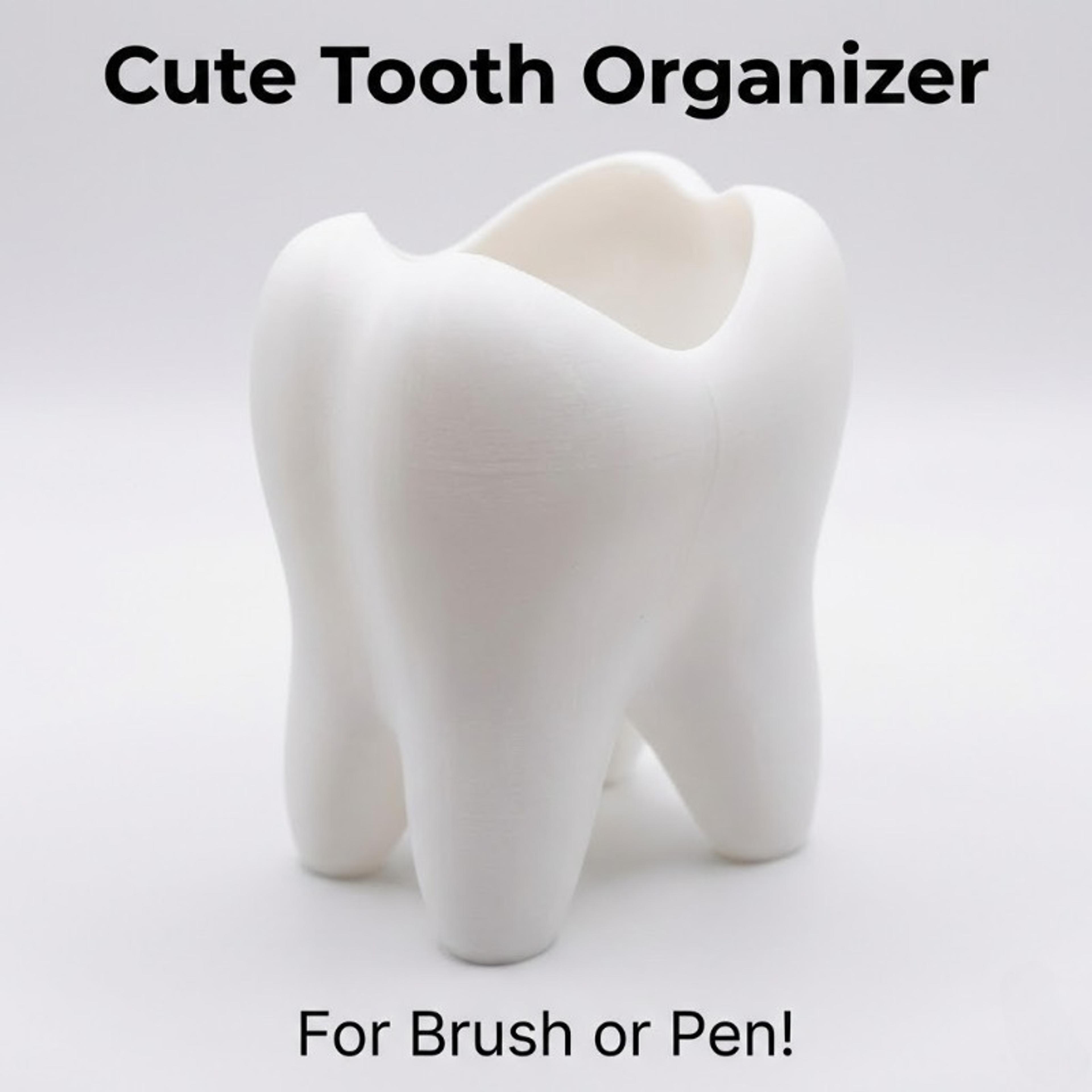 Tooth Shaped Organizer Holder For Toothbrush Makeup And Desk Storage 4