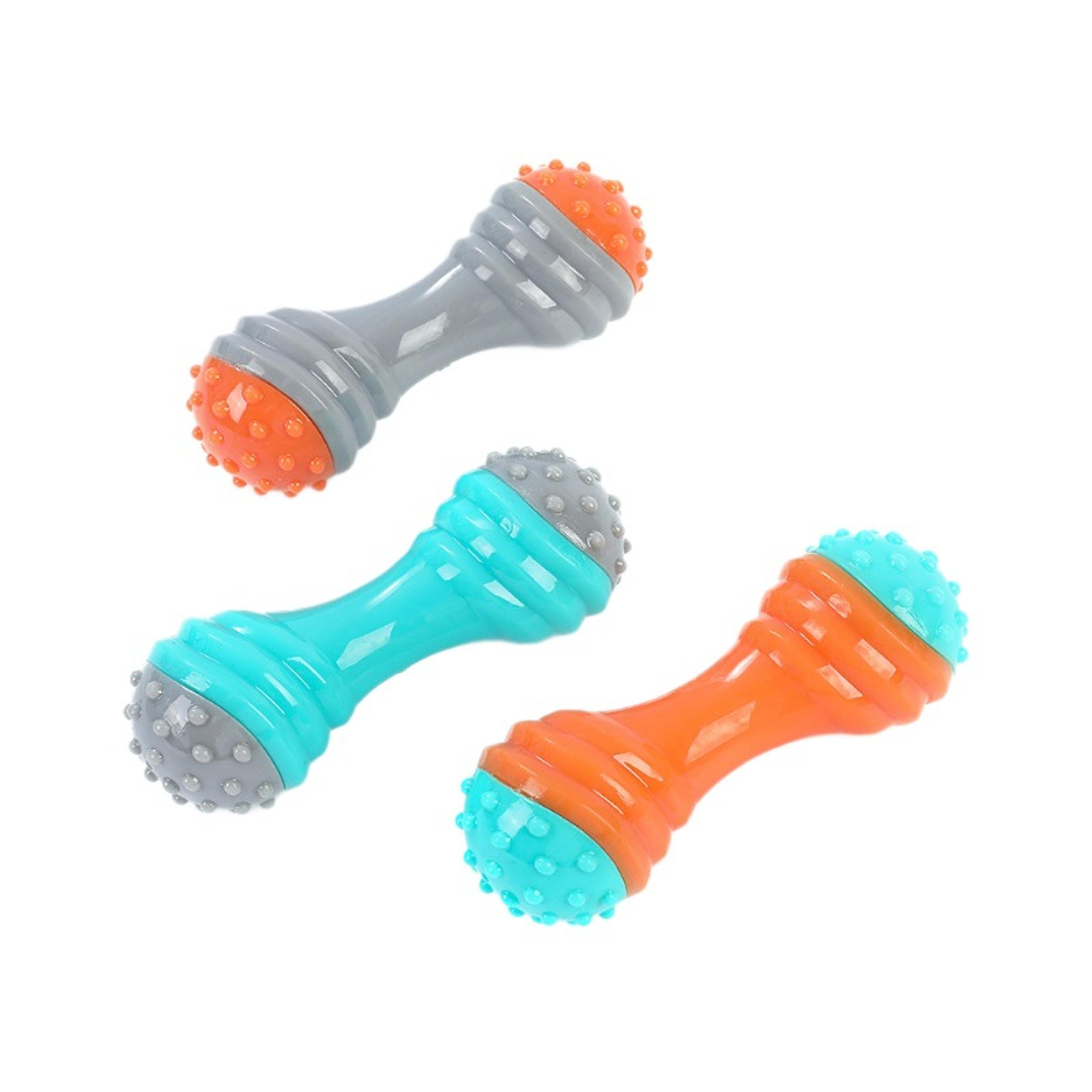 Interactive Squeaky Dumbbell Dog Toy Bite Resistant Chew Bone For Small Dogs 2