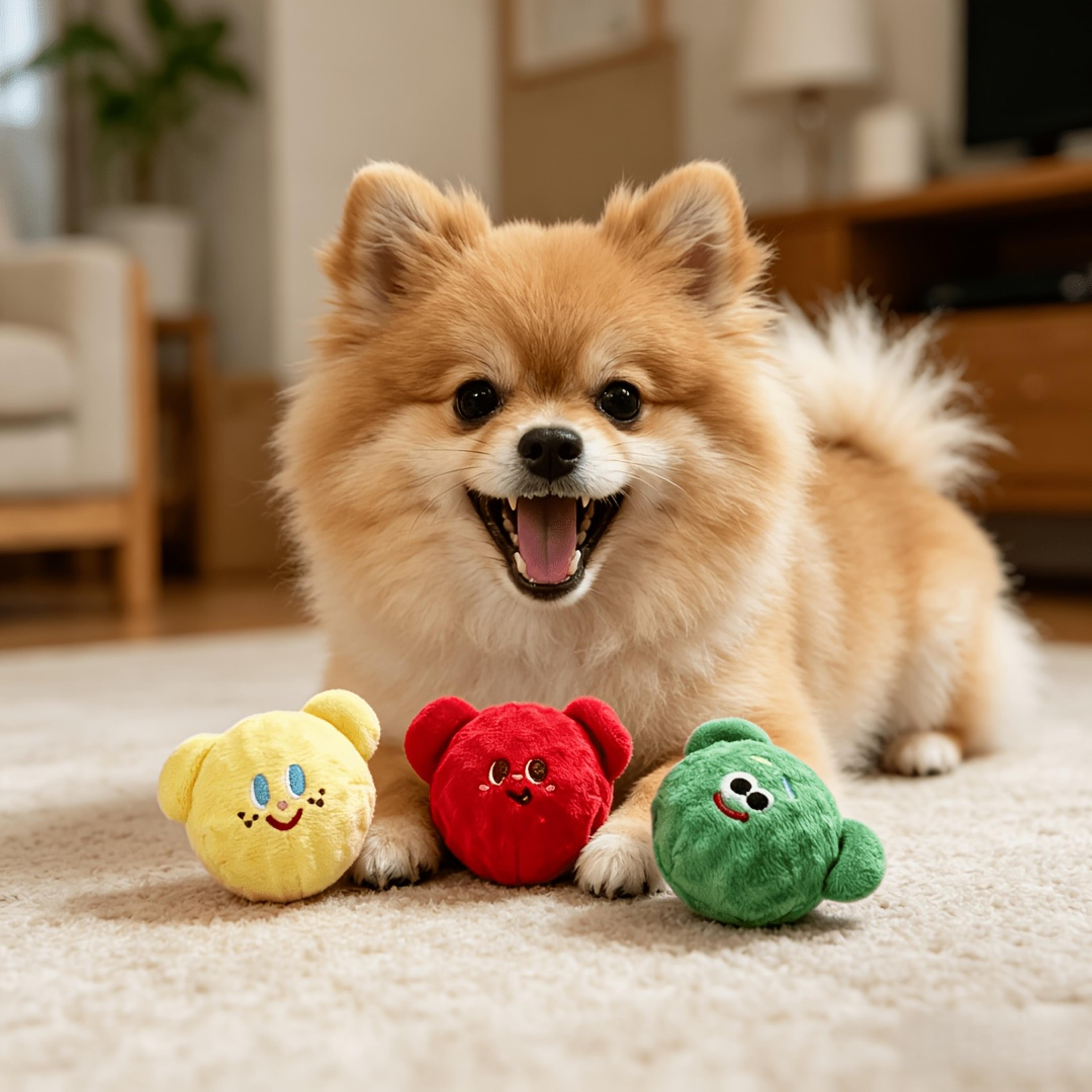 Durable Squeaky Dog Ball Toy Chew Resistant Interactive Fetch Ball For Puppies 1