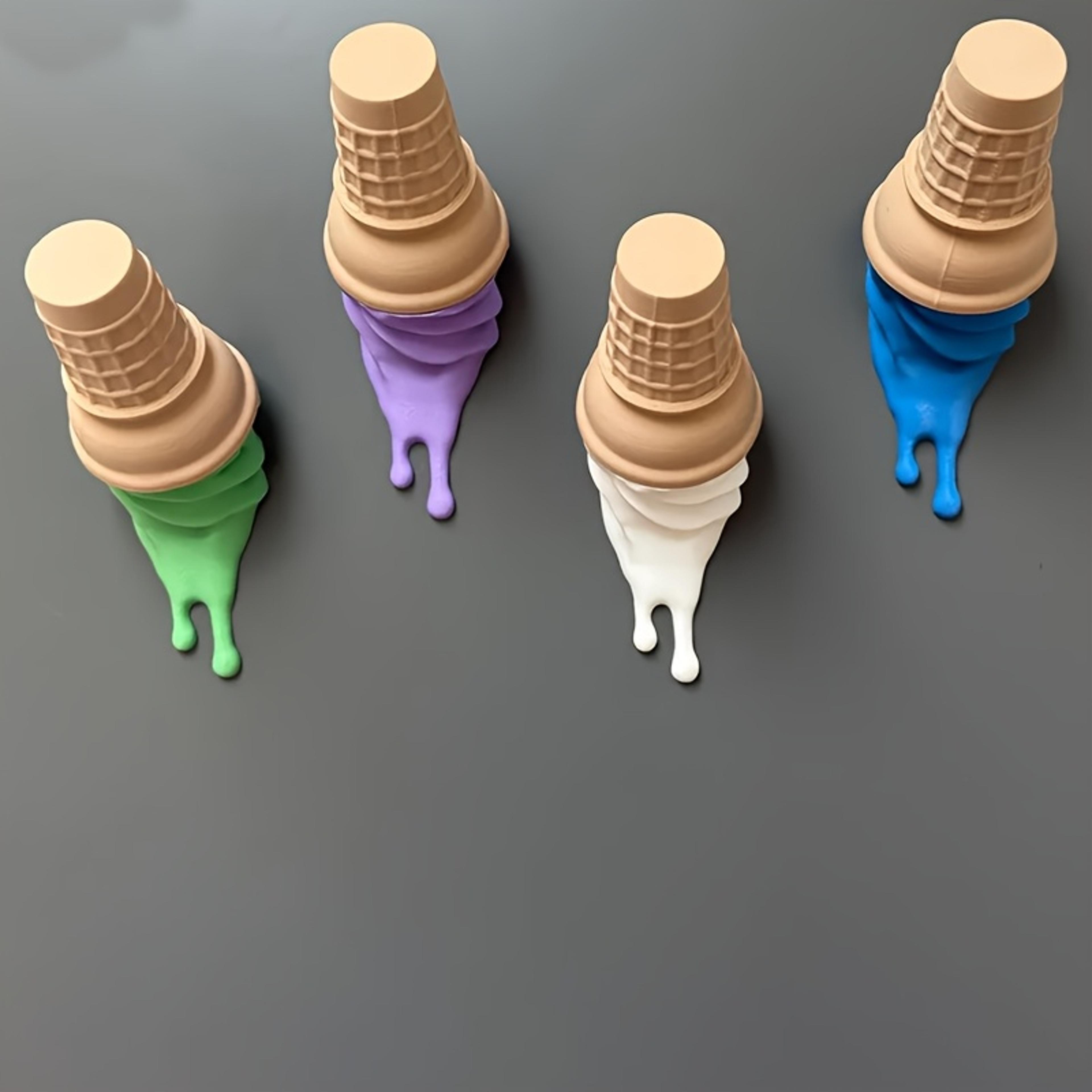 ColorPop Ice Cream Wall Hooks Decorative Self Adhesive Key Holder For Home Organization 0