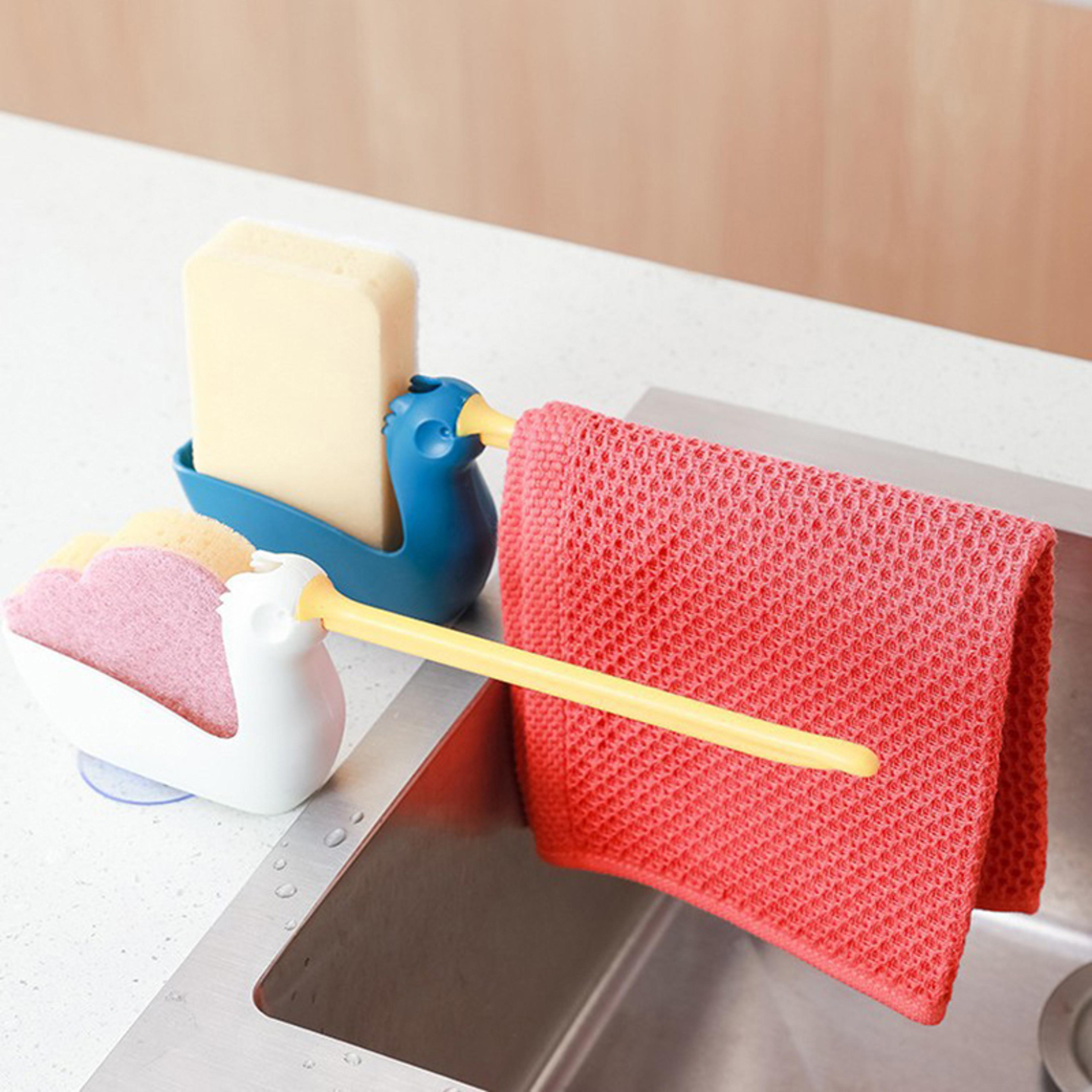 Kitchen Sink Sponge Holder Rack With Quick Drain Storage Organizer 0