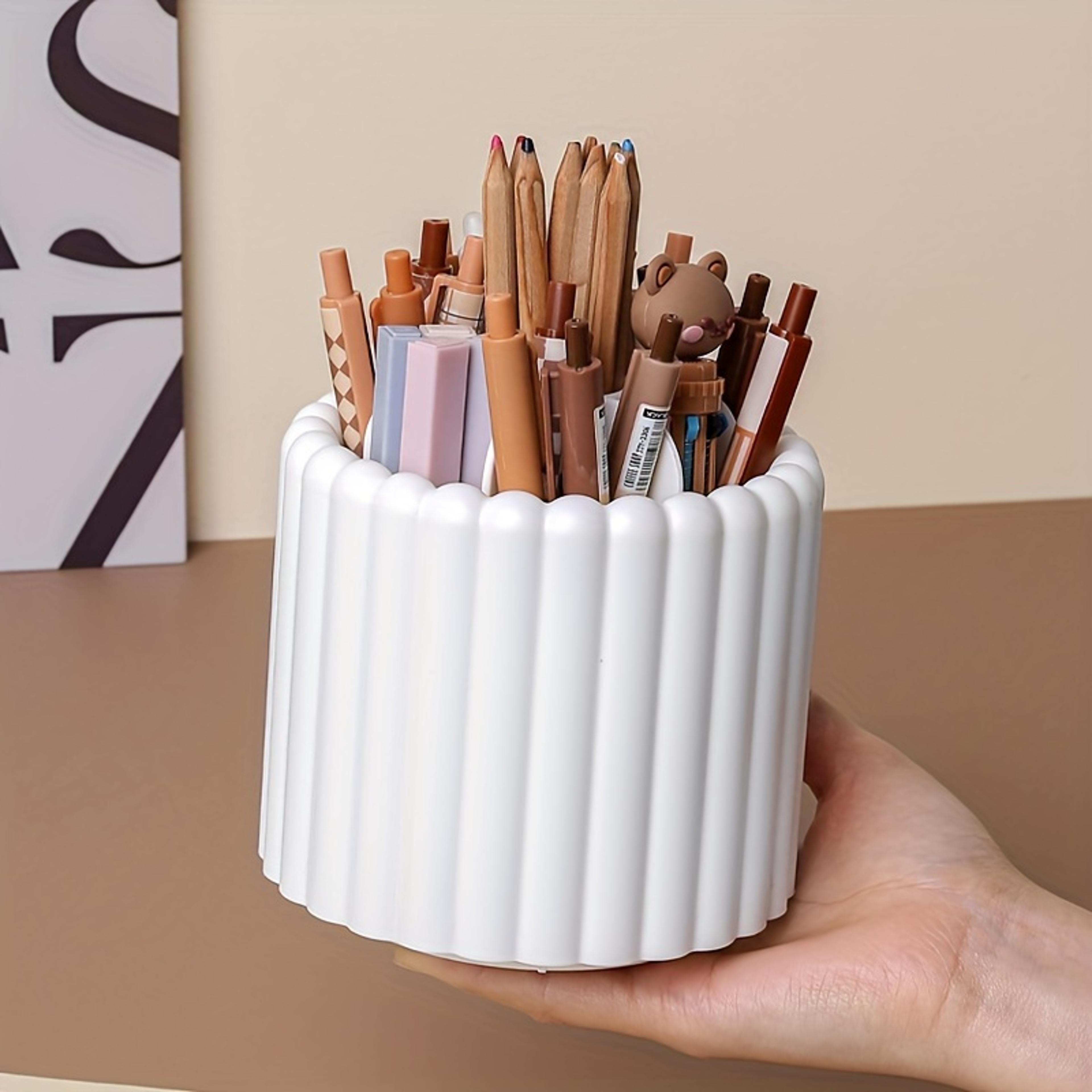 Rotating Desk Organizer Space Saving Pen Holder For Home Office School 6
