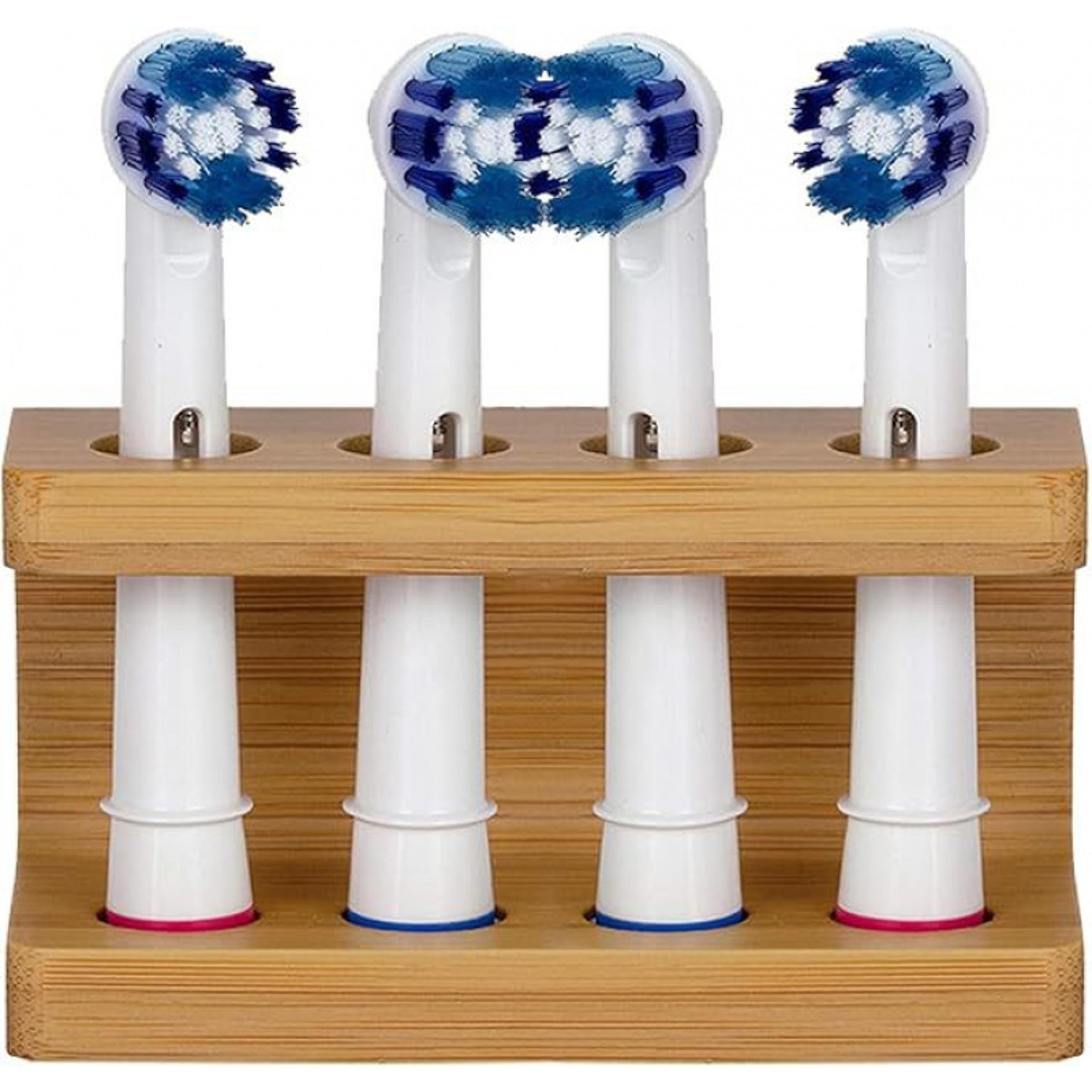Bamboo Toothbrush Holder Multi Compartment Bathroom Organizer With Toothpaste Storage 2