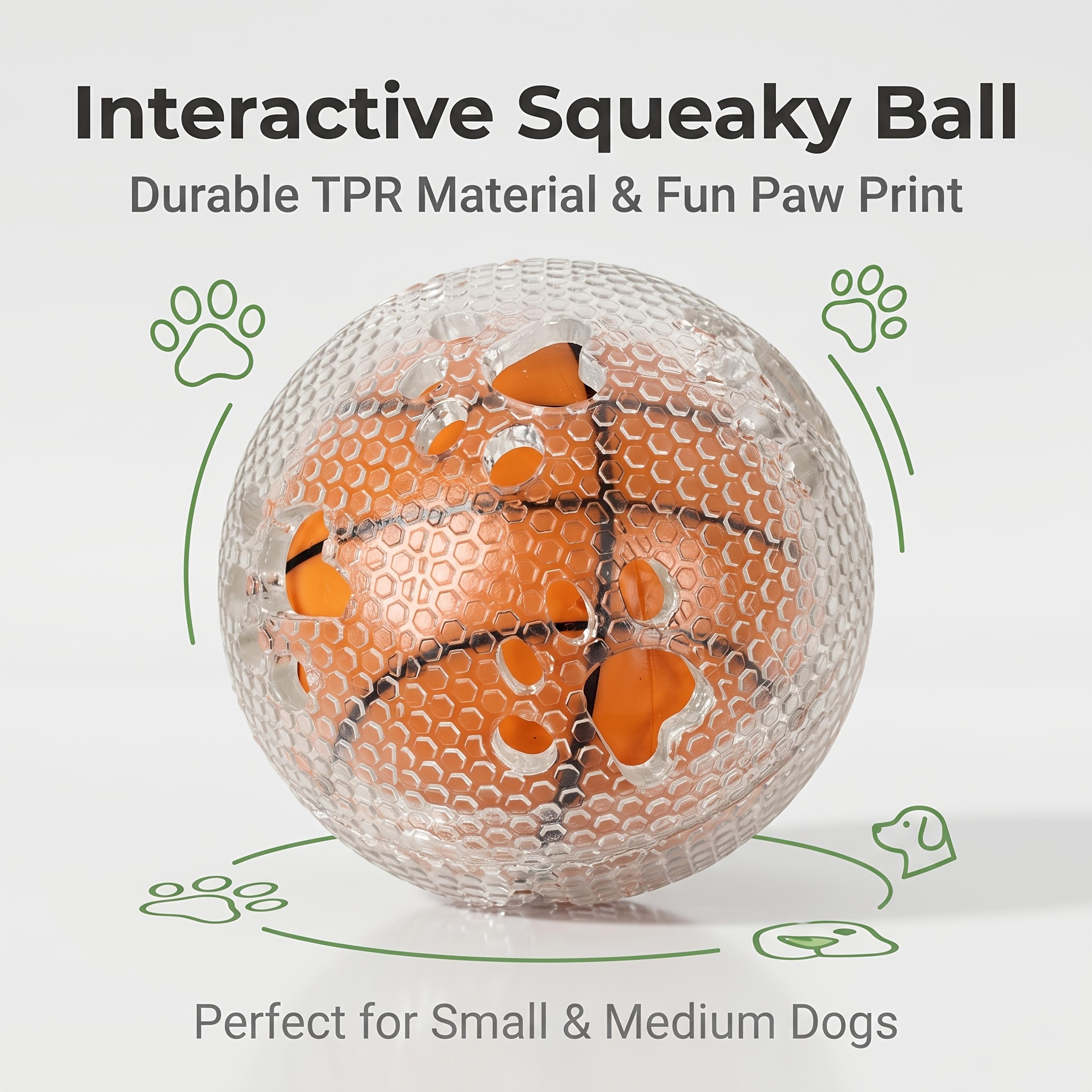 Interactive Squeaky Dog Chew Ball For Dental Cleaning And Play 6