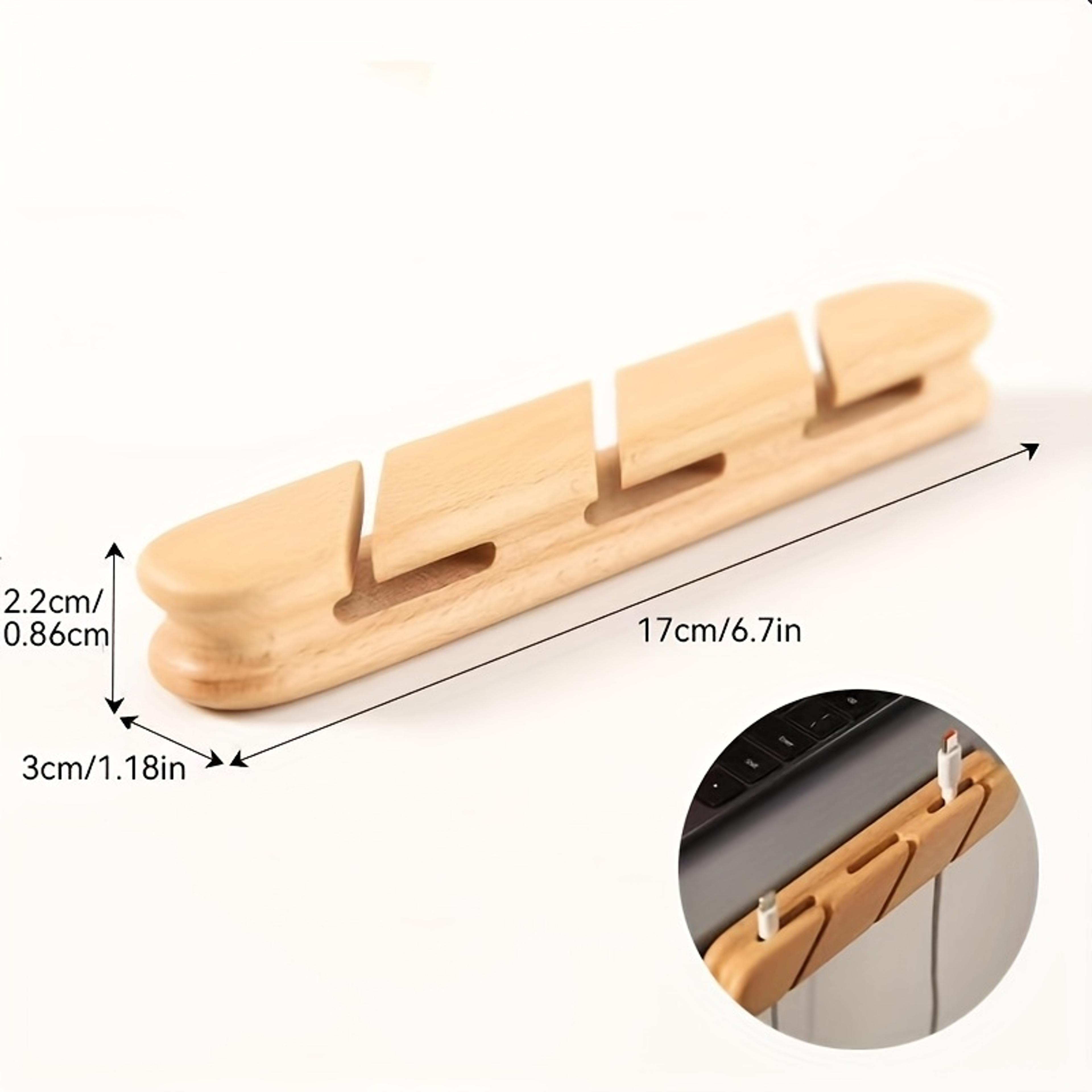 Solid Wood Cable Clips Self Adhesive Cable Organizer For Desk Cord Management 2