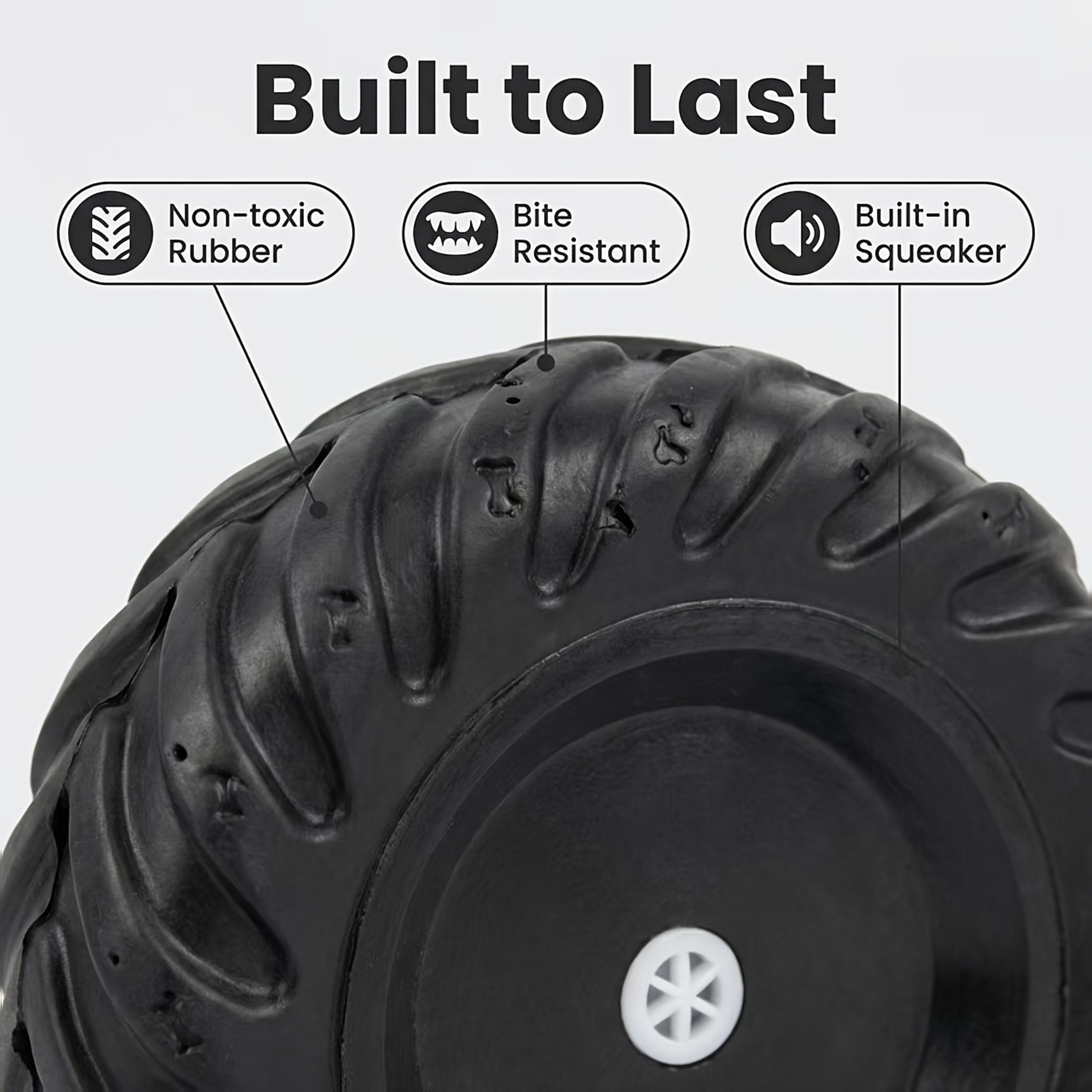 Tire Shaped Dog Chew Toy Squeaky Interactive Toy For Aggressive Chewers 4