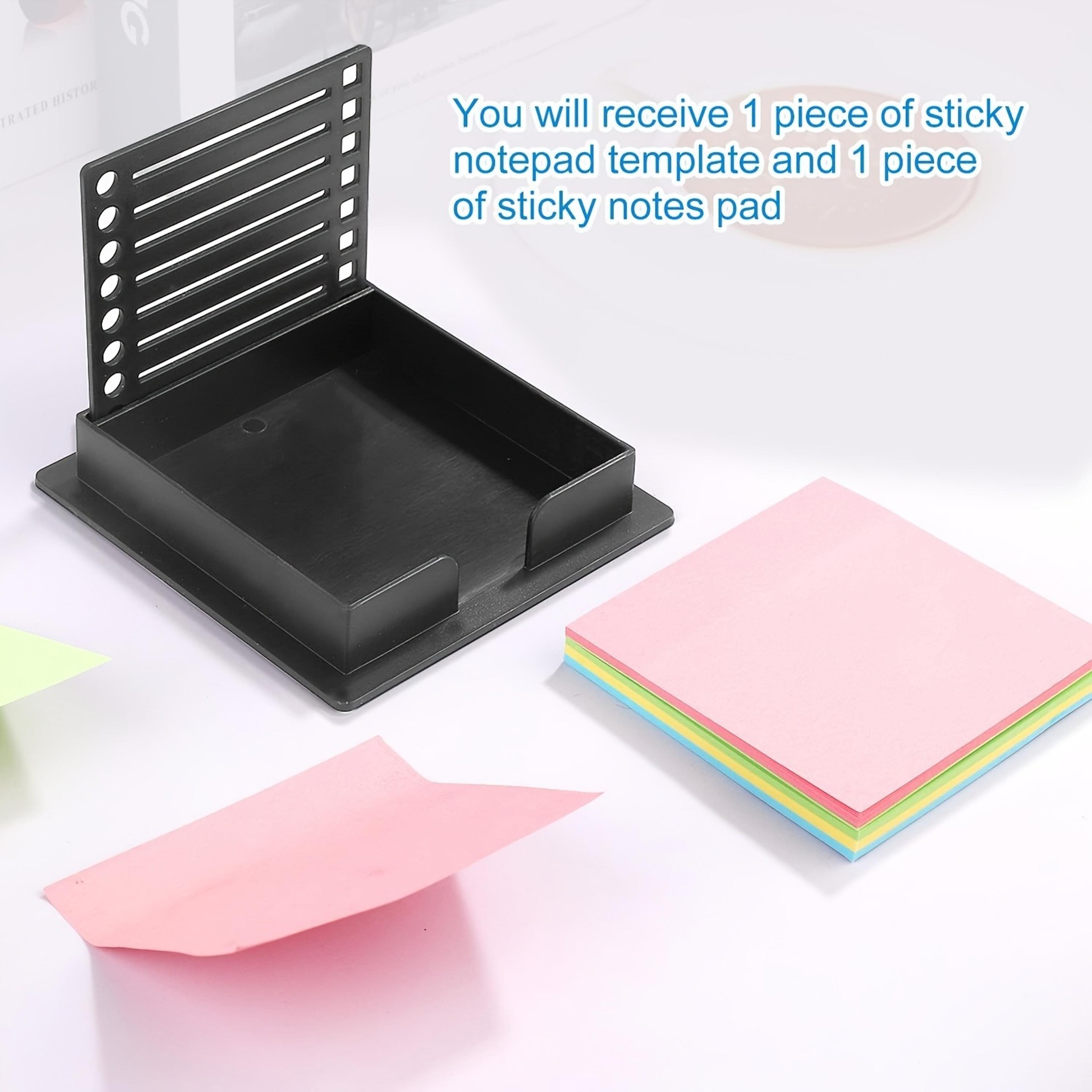 Desktop Sticky Notes Dispenser With Built In Stencil Design For Creative Desk Organization 5