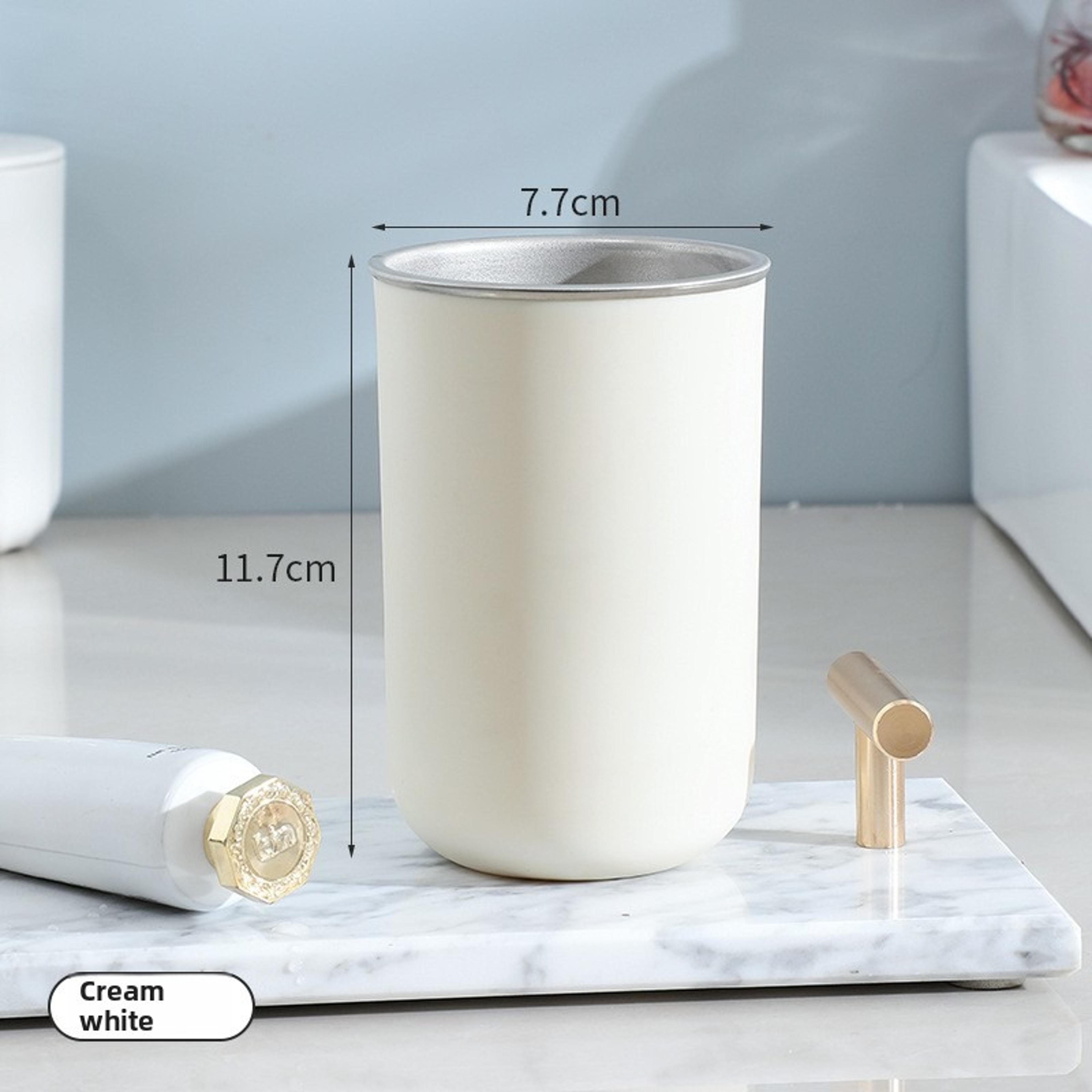 Minimalist Stainless Steel Mouthwash Cup Couples Toothbrush Holder For Modern Bathrooms 4