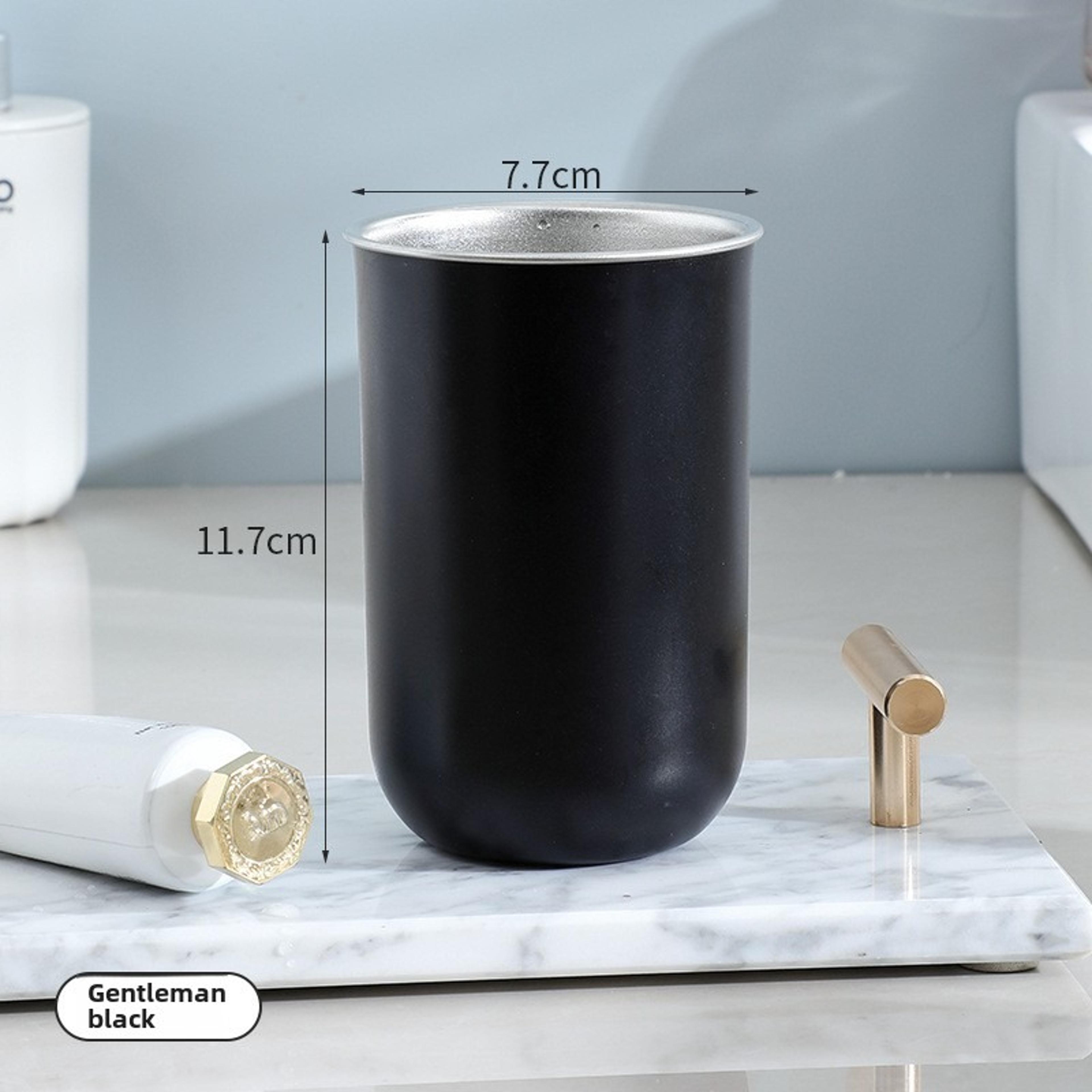 Minimalist Stainless Steel Mouthwash Cup Couples Toothbrush Holder For Modern Bathrooms 7