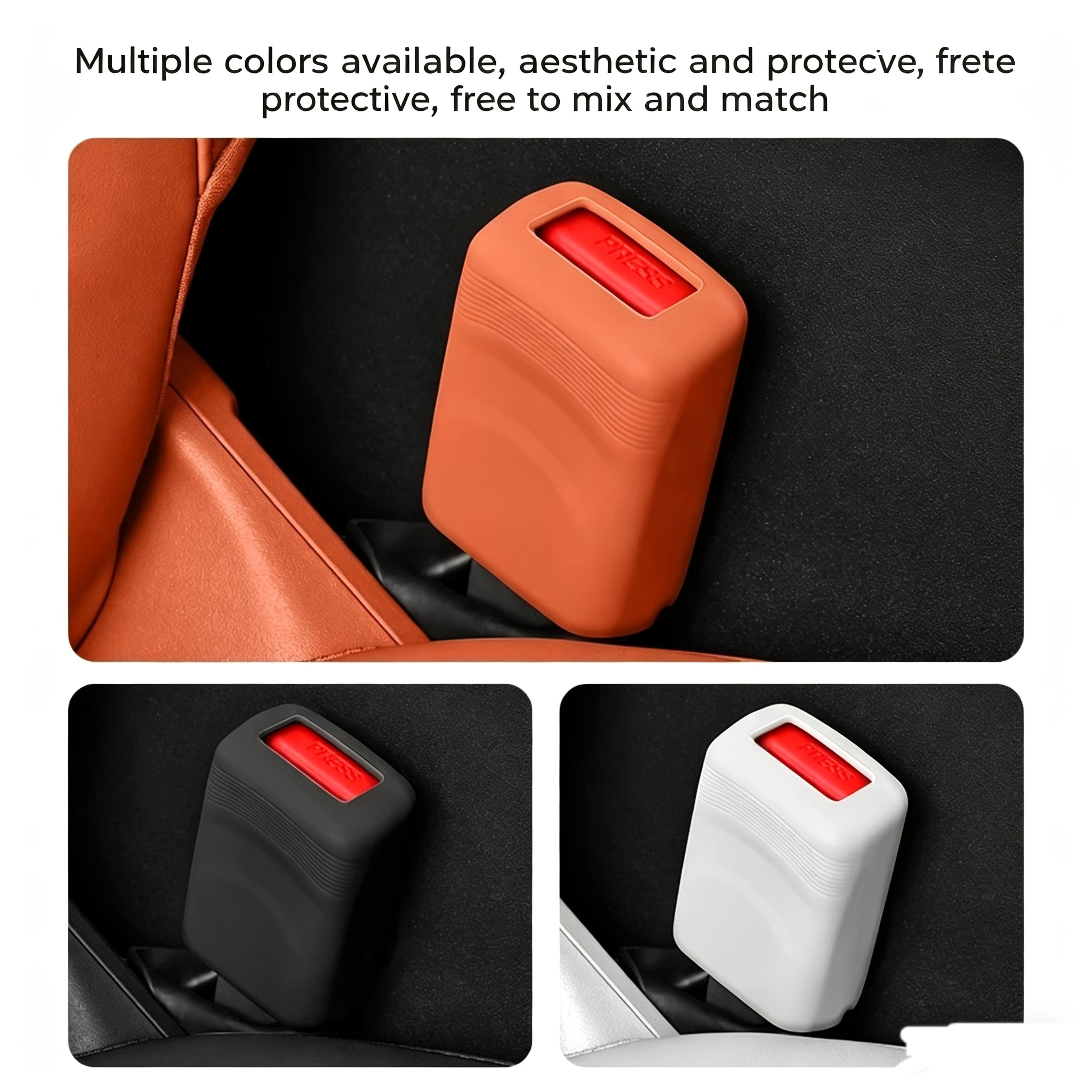 Universal Car Seat Belt Cover Silicone Buckle Protector For Comfortable Driving 2