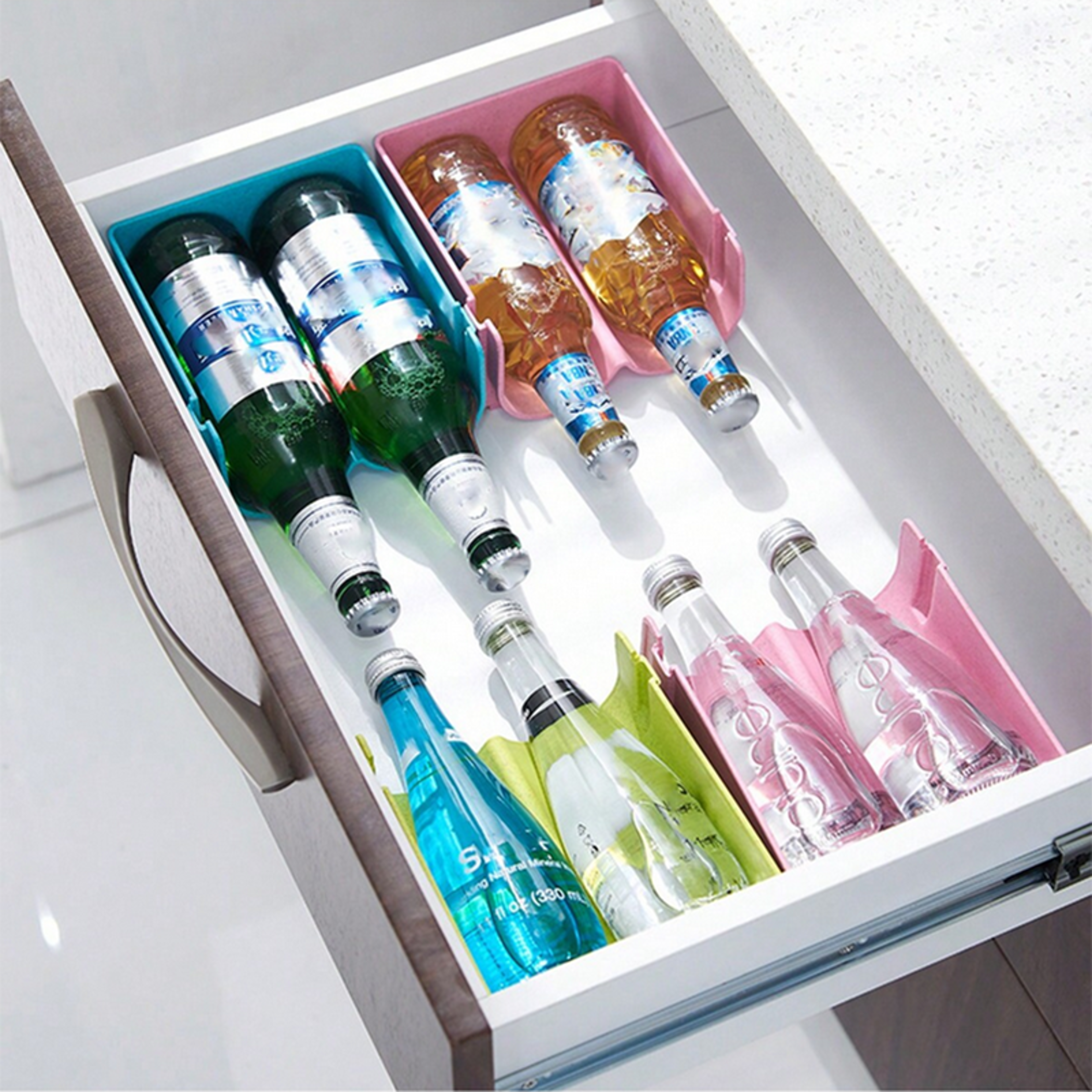Refrigerator Organizer Can Dispenser Rack Space Saving Fridge Storage Shelf For Kitchen 4
