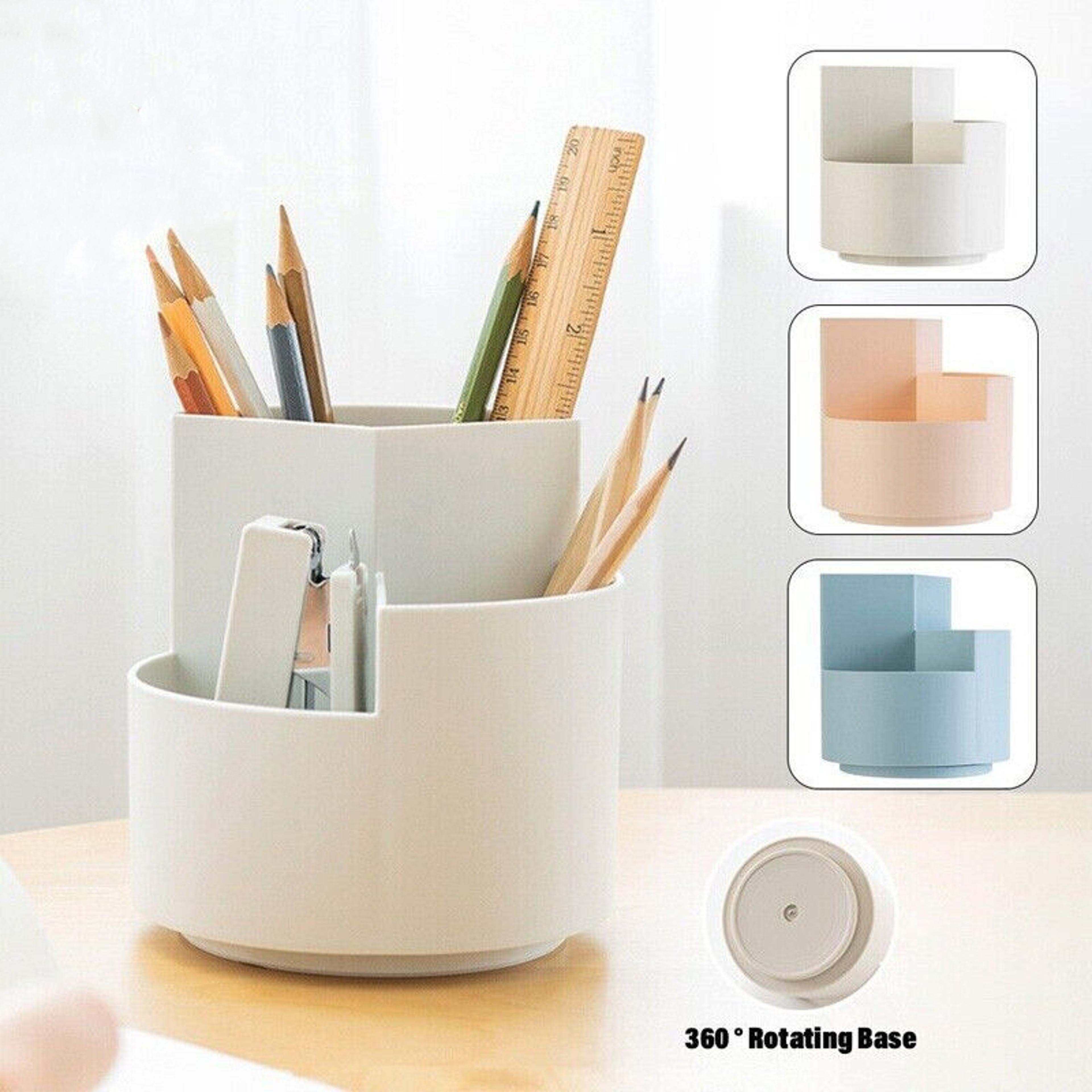 Rotating Pen Holder Large Capacity Desk Organizer Pencil Storage Box 4