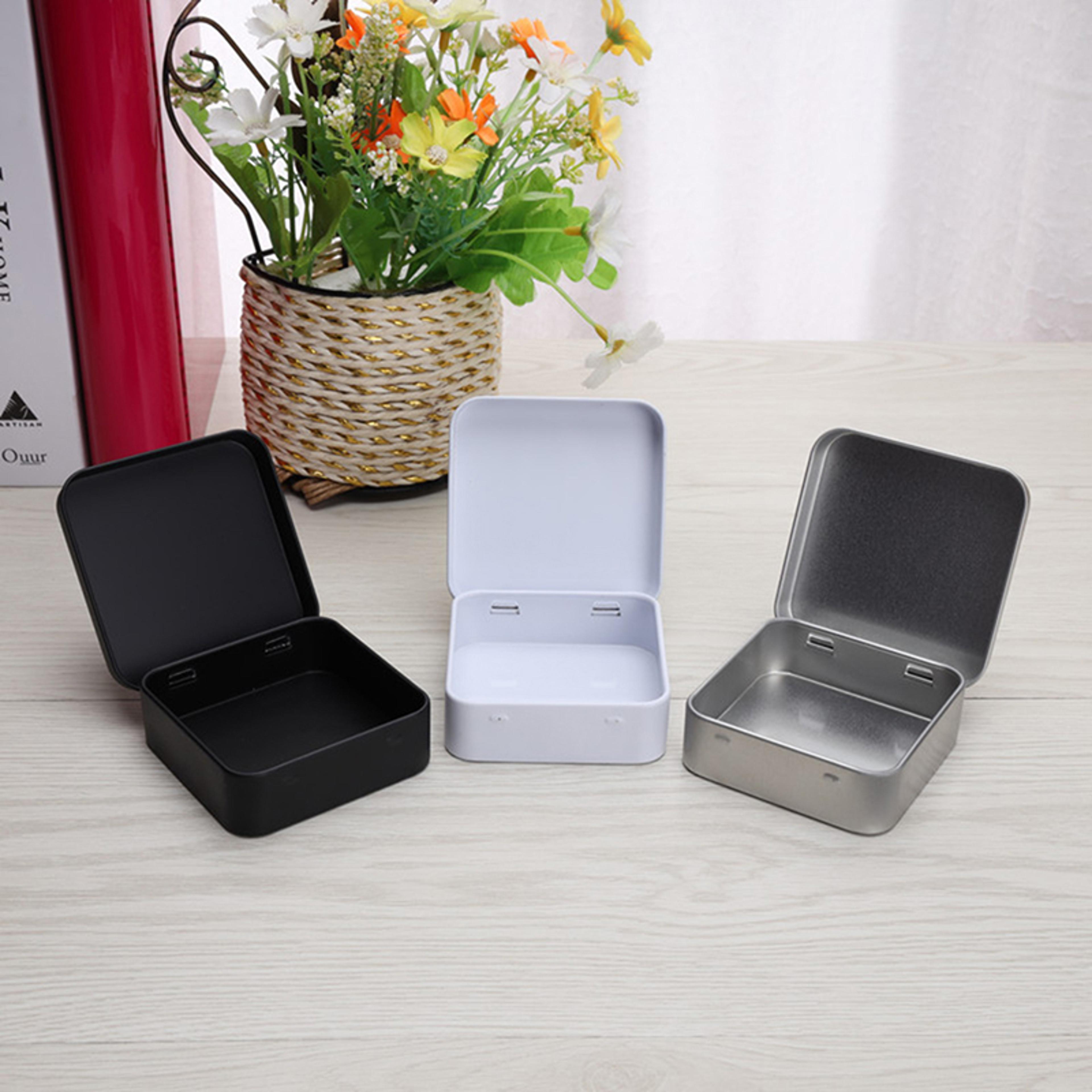 Mini Metal Tin Box Portable Hinged Storage Case For Small Items 0