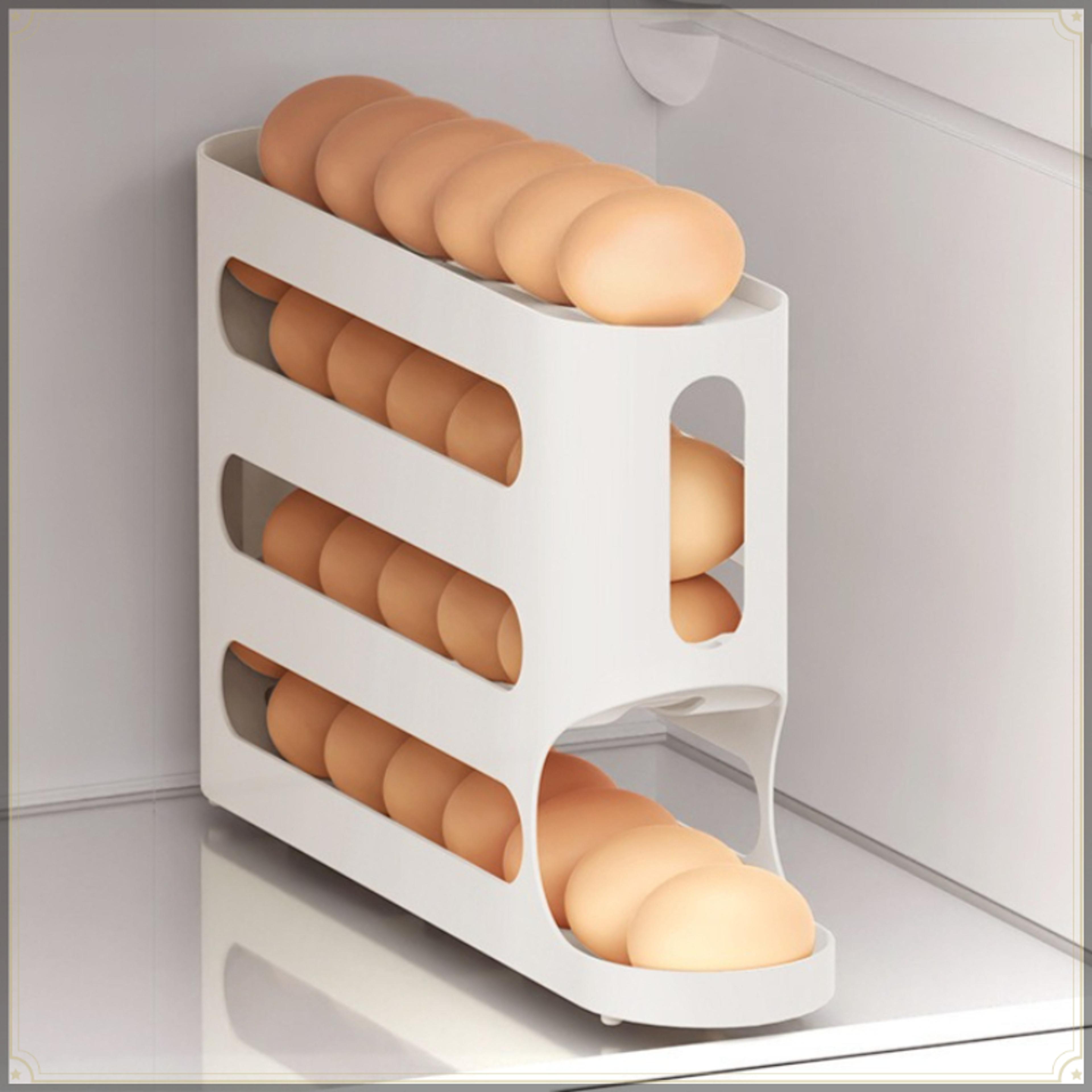Rolling Egg Holder For Refrigerator Tier Space Saving Egg Storage Organizer 10