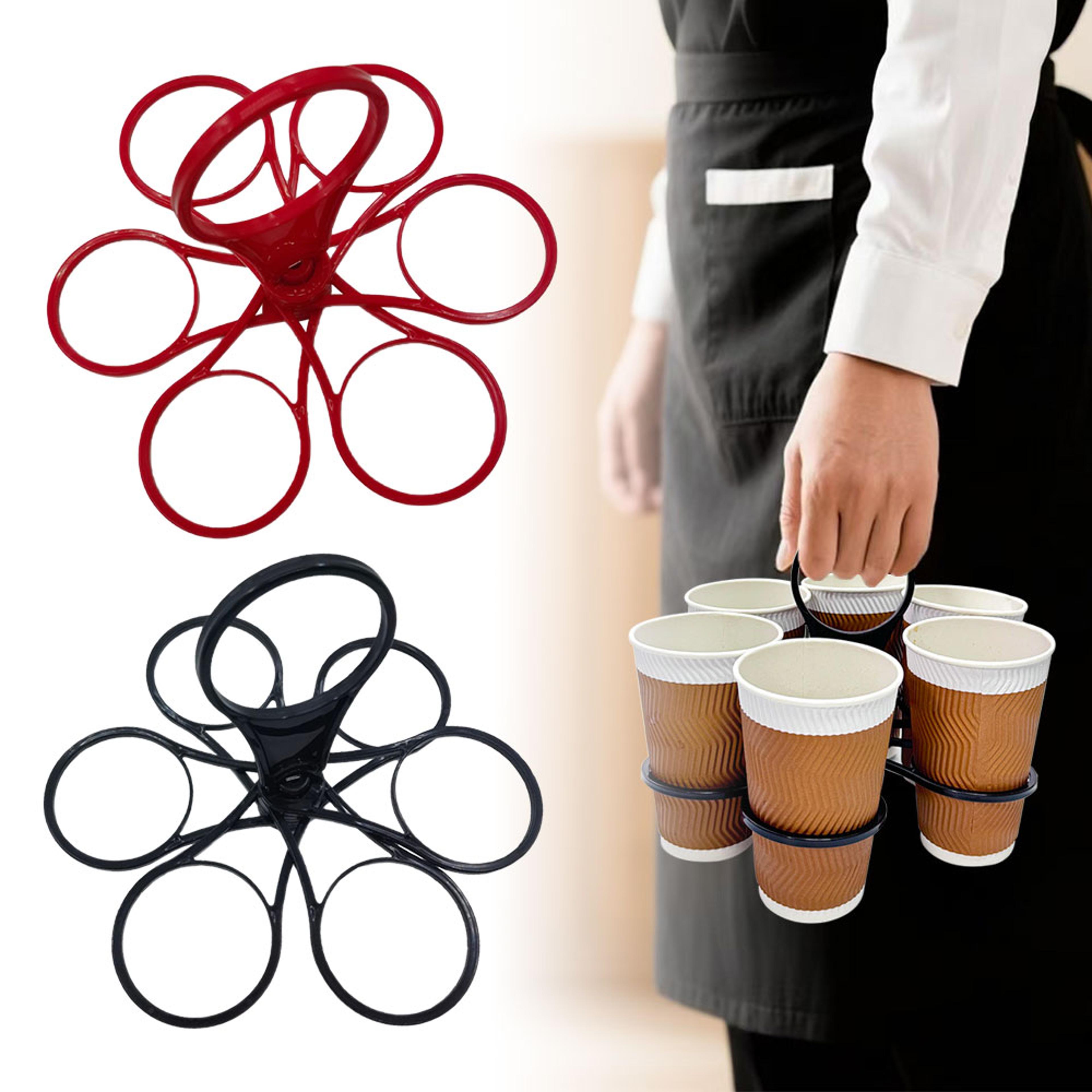 Portable Folding Cup Holder Six Cup Drink Carrier Rotating Party Coffee Organizer 1