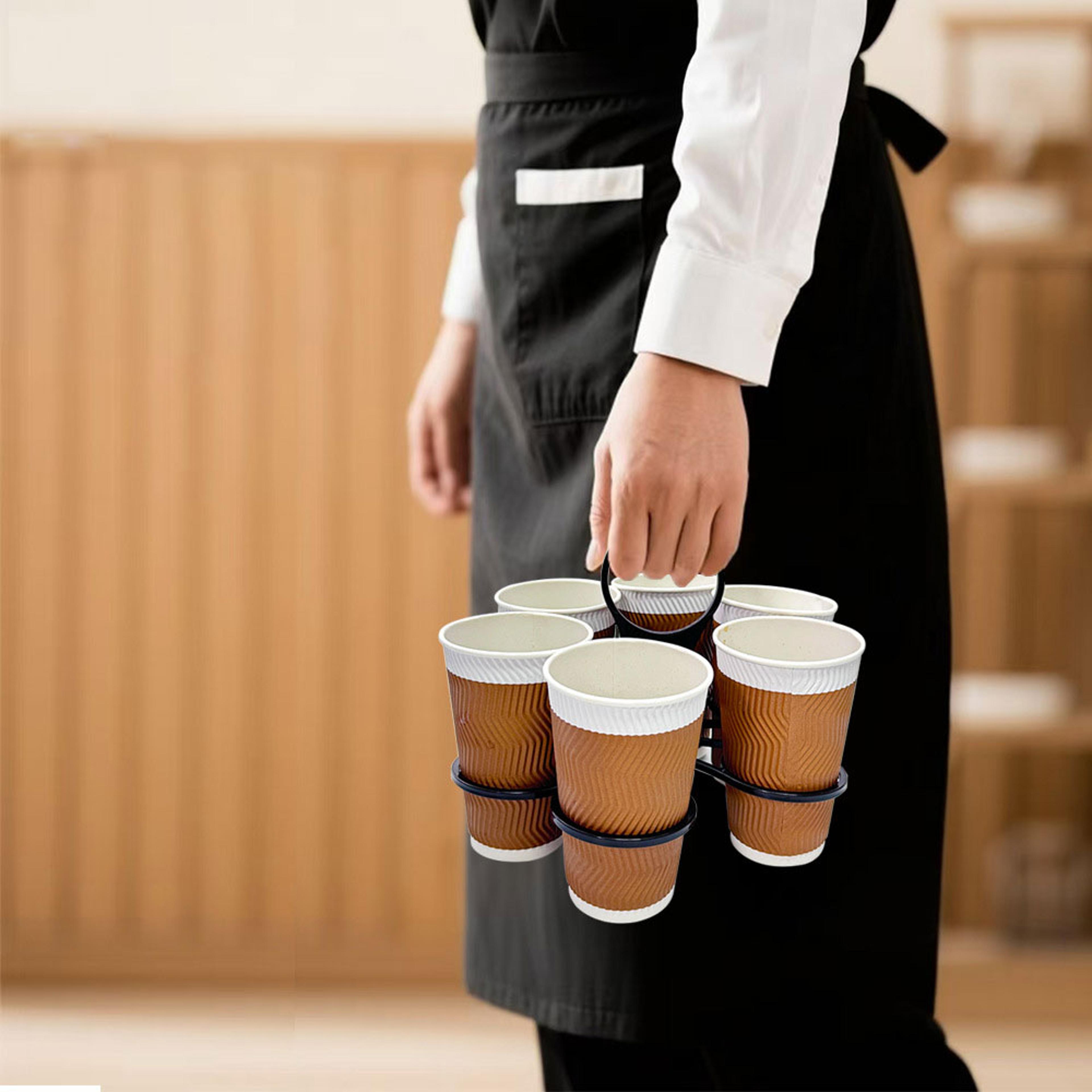 Portable Folding Cup Holder Six Cup Drink Carrier Rotating Party Coffee Organizer 3